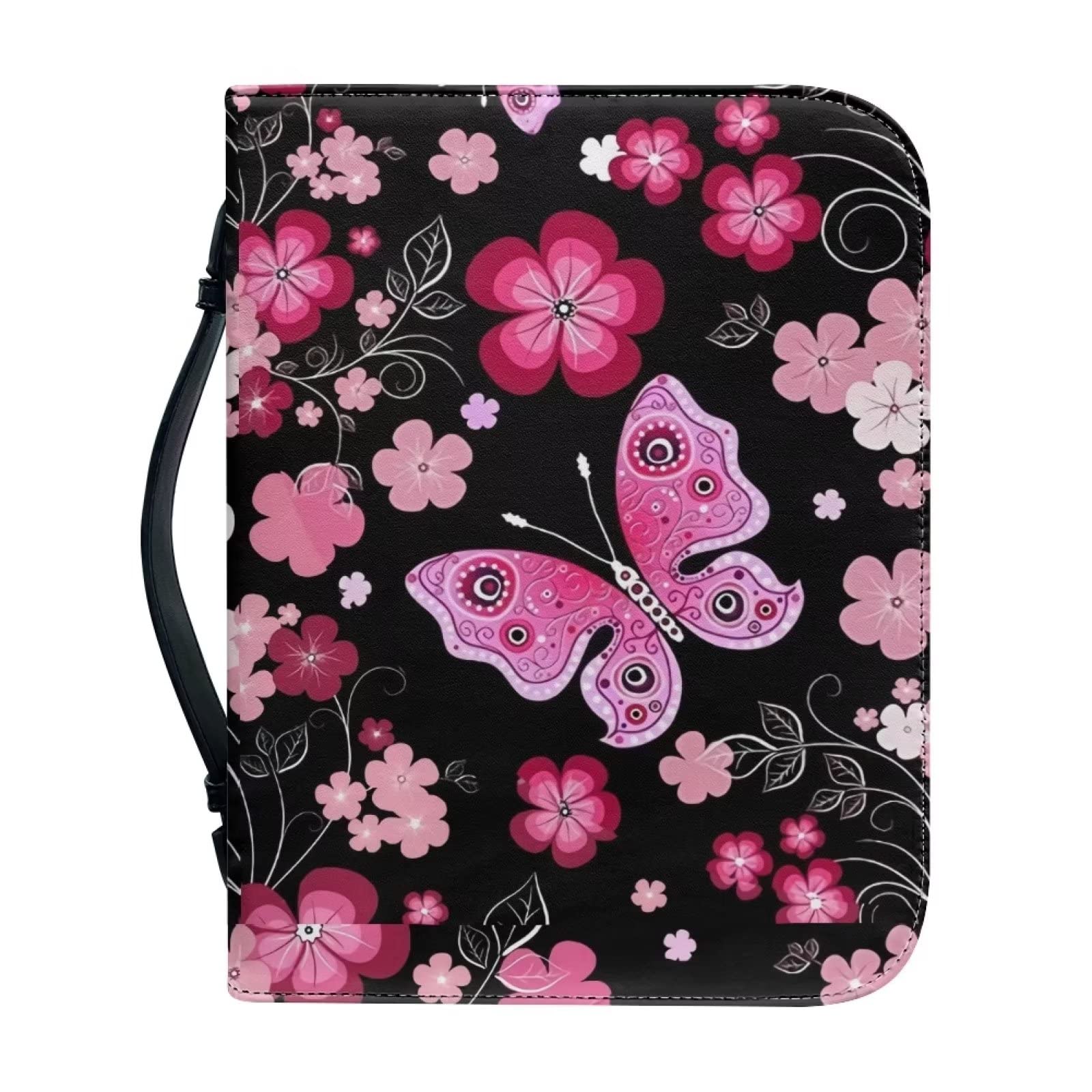 STUOARTE Leren bijbelhoes voor vrouwen en meisjes, bloemen, vlinder, bijbelhoes, hoes met handvat en zak, waterdicht, kerkbijbeltas, multifunctionele studietas, draagtas met pennenvakken, paars STUOARTE Leren bijbelhoes voor vrouwen en meisjes, bloemen, vlinder, bijbelhoes, hoes met handvat en zak, waterdicht, kerkbijbeltas, multifunctionele studietas, draagtas met pennenvakken, paars