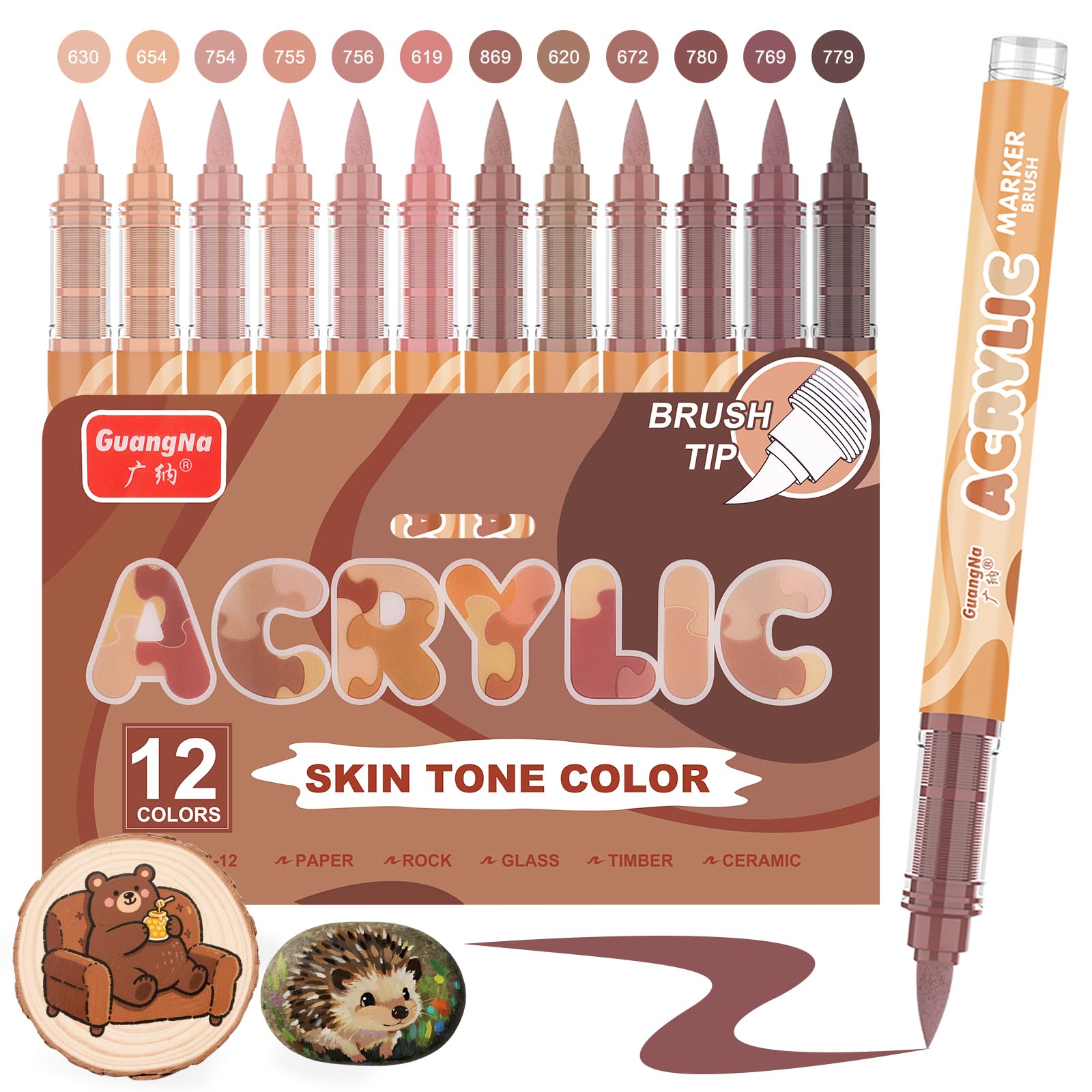 Funnasting Skin Tone Acrylic Paint Pen,Skin Color Acrylic Marker