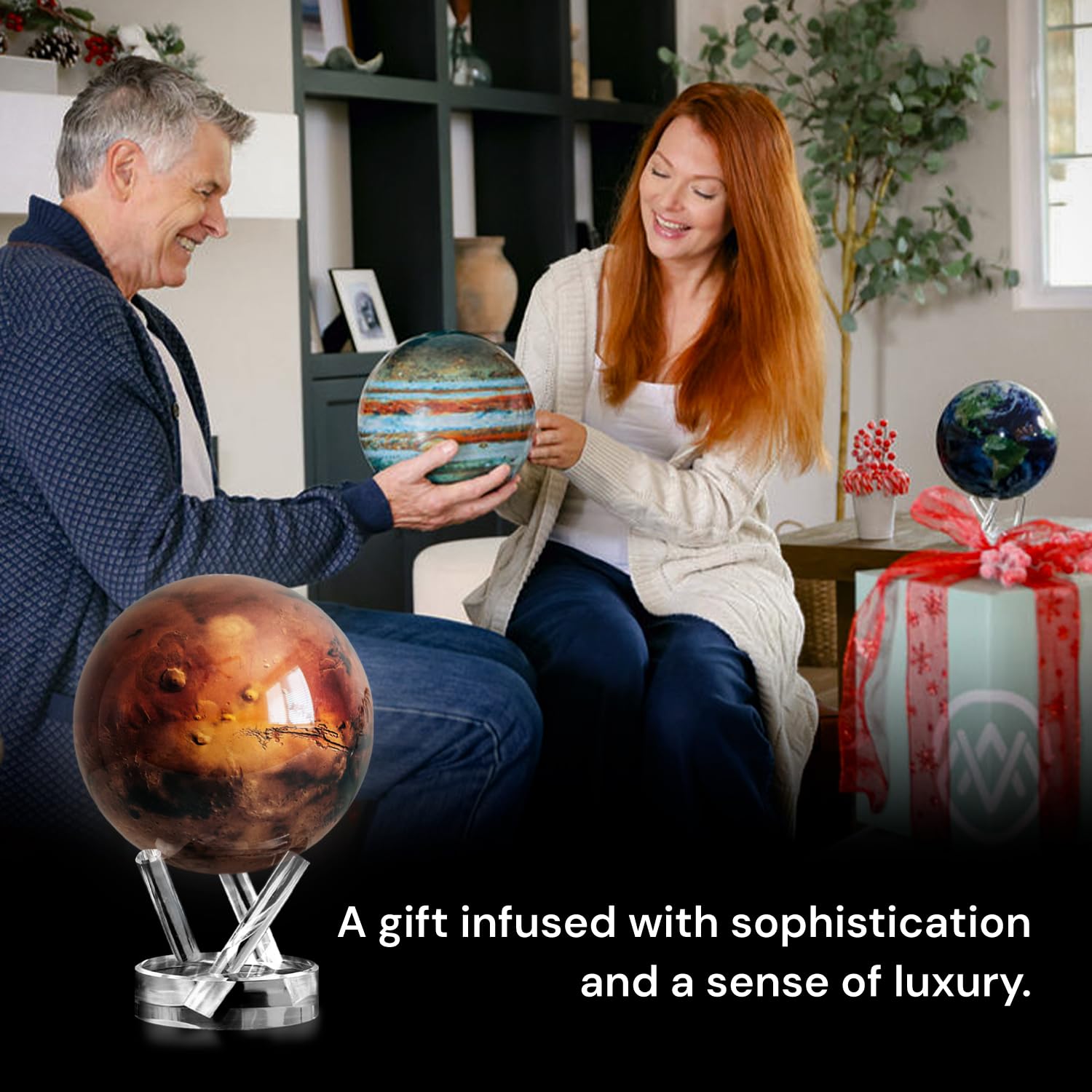 MOVA Globes Venere Classico (4,5") | Mappamondo Auto-Rotante a Energia Luminosa |Silenzioso, Senza Batterie né Fili |Decorazione da Scrivania o Idea Regalo Globo Spazio