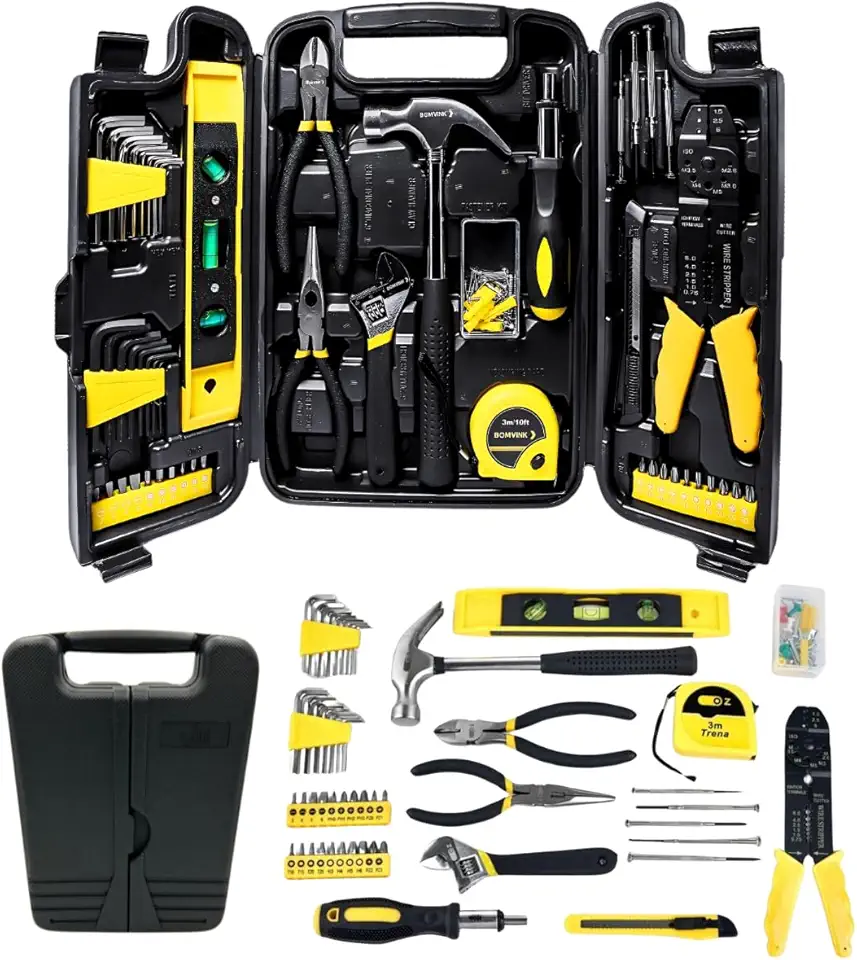 Kit de Ferramentas com 126 Peças e Maleta – Inclui Chaves Hexagonais, Alicates, Martelo, Estilete, Pontas de Fenda e Mais – Ideal para Reparos, Montagens e Manutenção Residencial