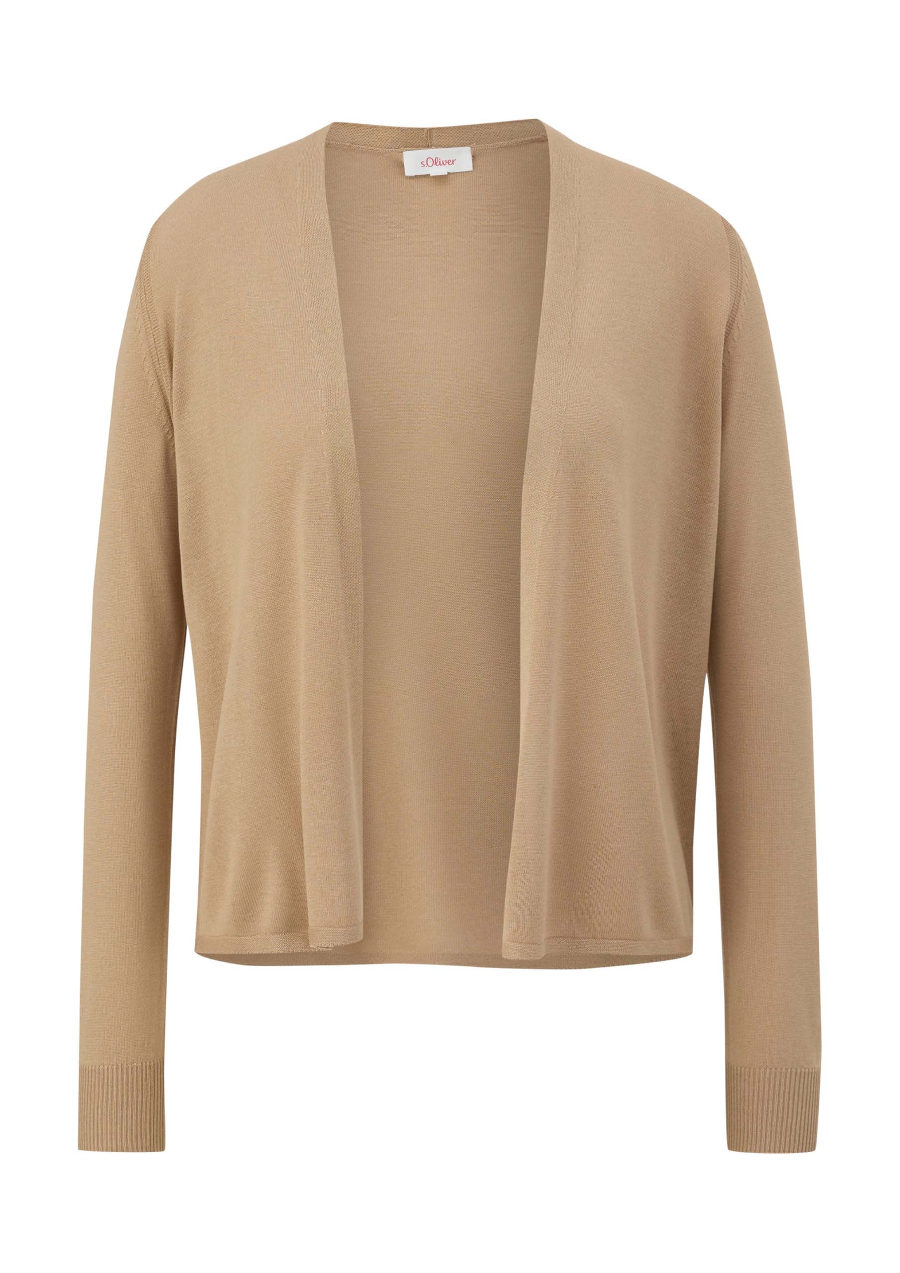 s.Oliver Strickjacke aus Viskose-Stretch mit Rippbündchen