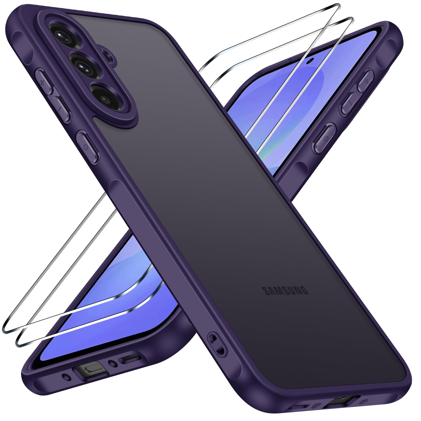 ivoler Coque Mat pour Samsung Galaxy A36 5G avec 2 Pièces Verre Trempé, [Protect