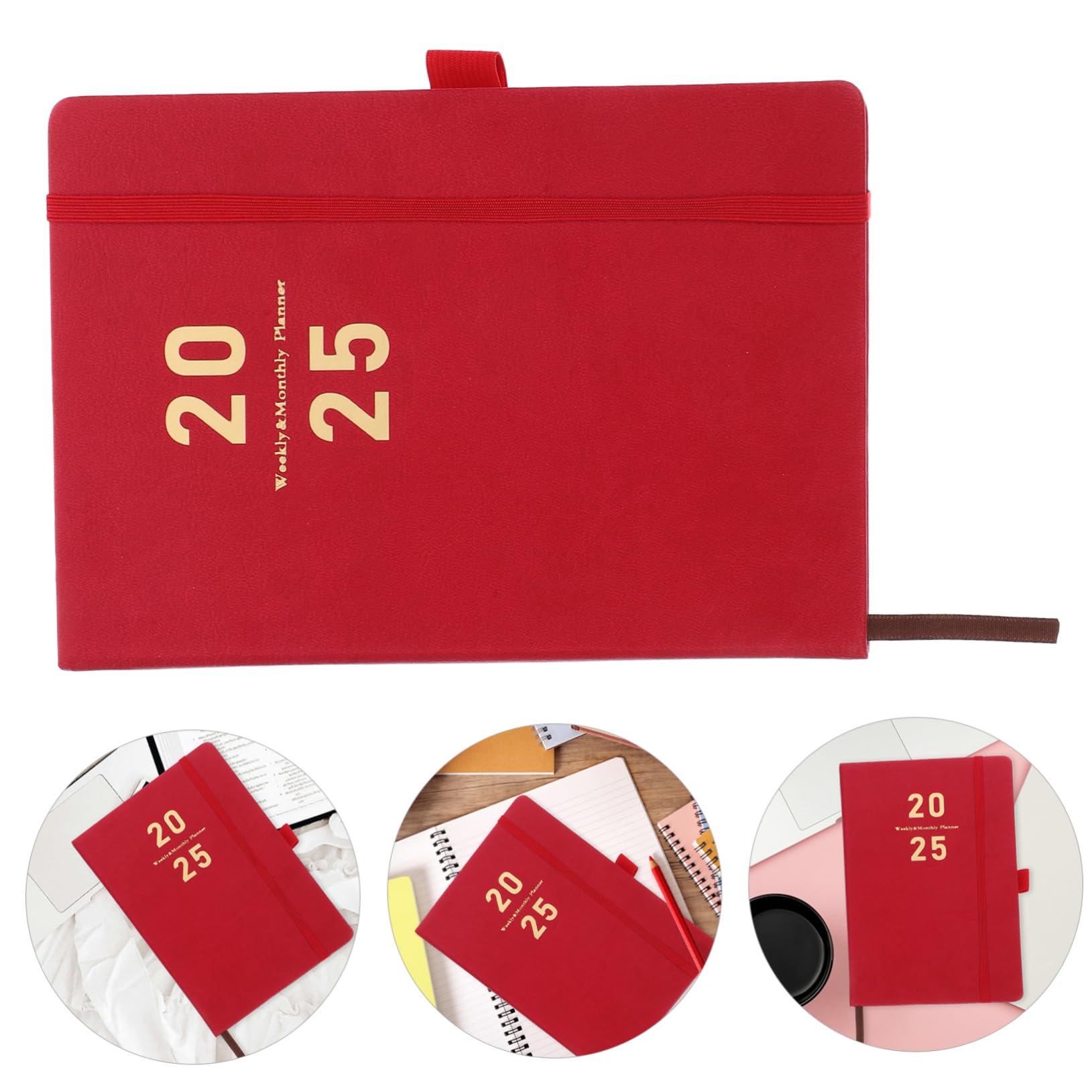 Grazioso taccuino, taccuino personalizzato, agenda 2025 Il taccuino Libri for bambini Taccuino Agenda Libro Agenda scolastica Agenda Agenda Libro(Red)
