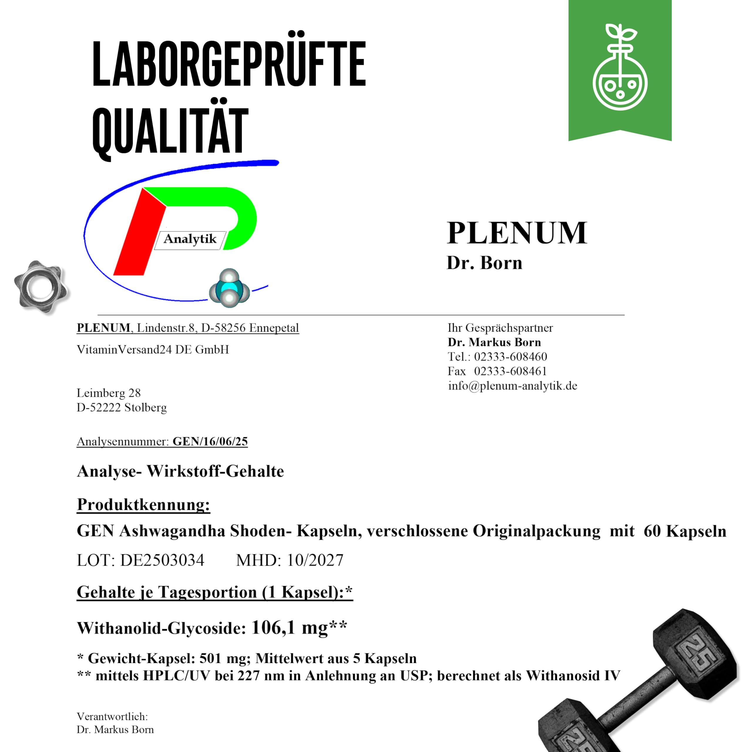 Ashwagandha Shoden® - 35% Withanolide Glykoside - Patentierter Ashwagandha Wurzelextrakt - Hohe Bioverfügbarkeit, hochdosiert, vegan - 60 Kapseln
