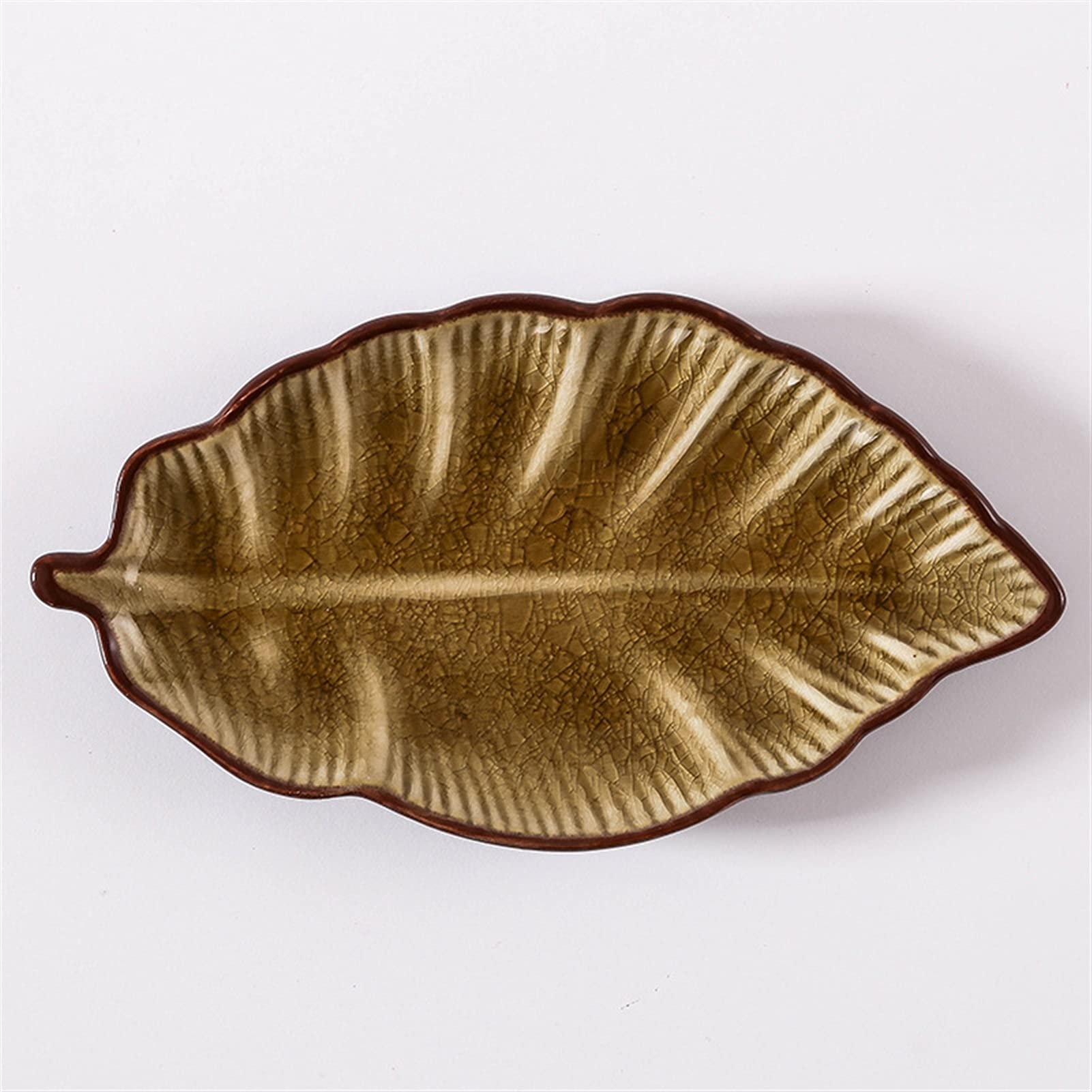 Kształt liścia Naczynie ceramiczne Naczynia na przekąski Talerz Obiadowy Pikantny Sosjerka Ciasto Taca deserowa /379(Black)