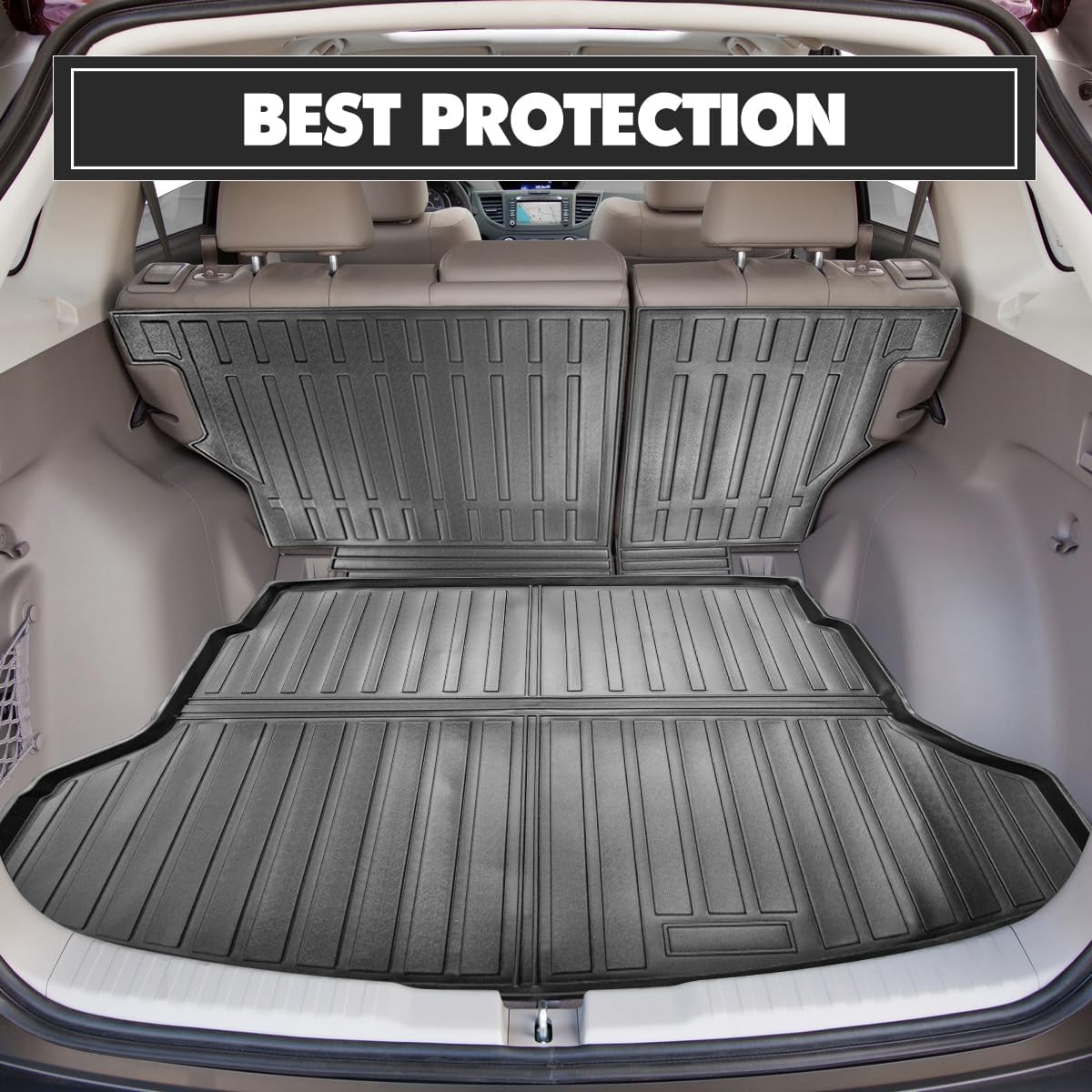 Fit for 2012-2016 Honda CRV Trunk Cargo Mats，All-Weather TPE Rear Cargo Liner Protector for Honda CRV Accessories 2012 2013 2014 2015 2016,Black(12-16,Fuel Model)