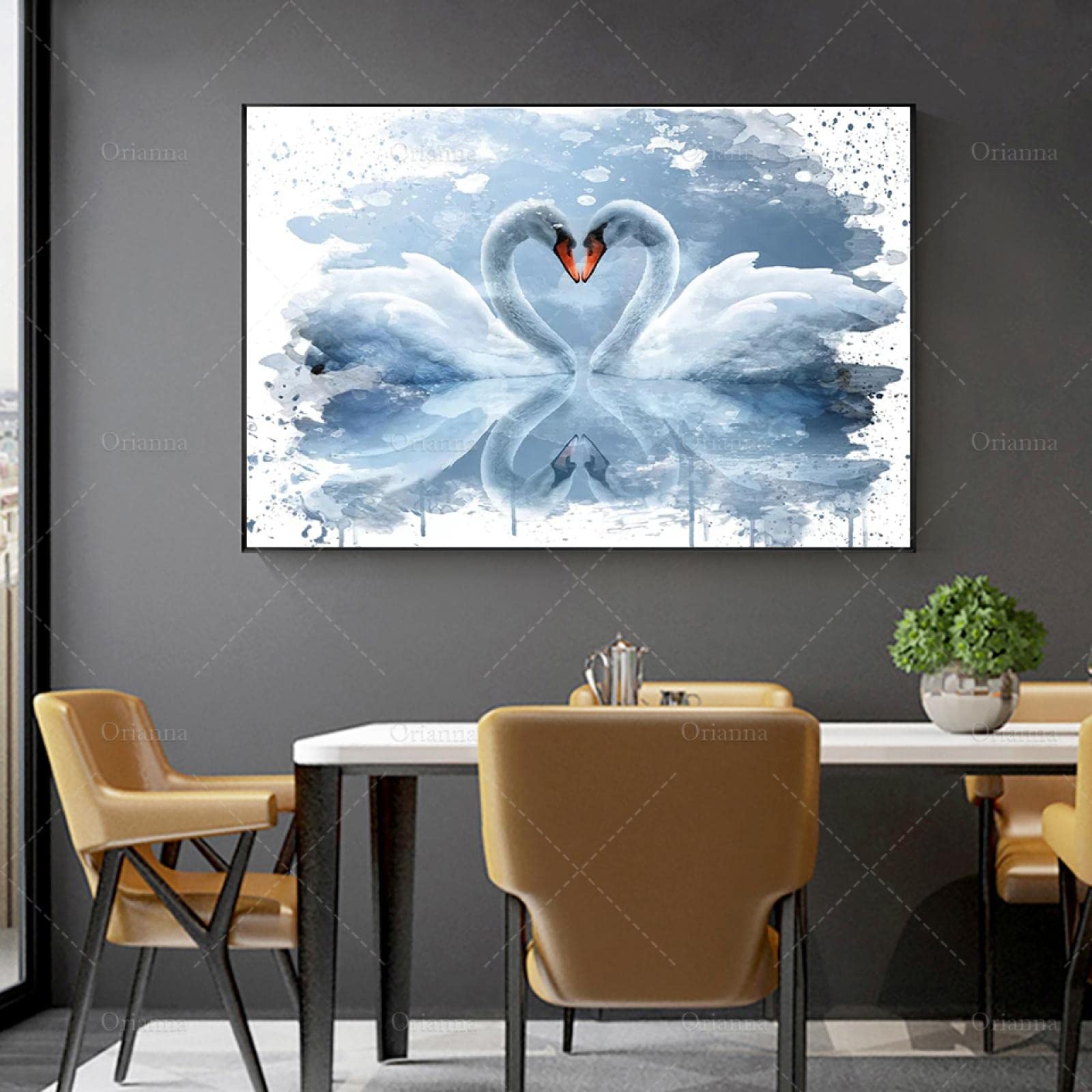 絵画　アクリル絵　額縁　キャンバス　白鳥　風景画 絵画 アクリル絵 額縁 キャンバス 白鳥 風景画 絵画 アクリル絵 額縁