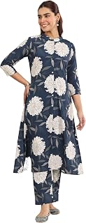 Libas Blue Printed Rayon Co Ords Co ords Set for Women Casual wear | Office wear Price In India