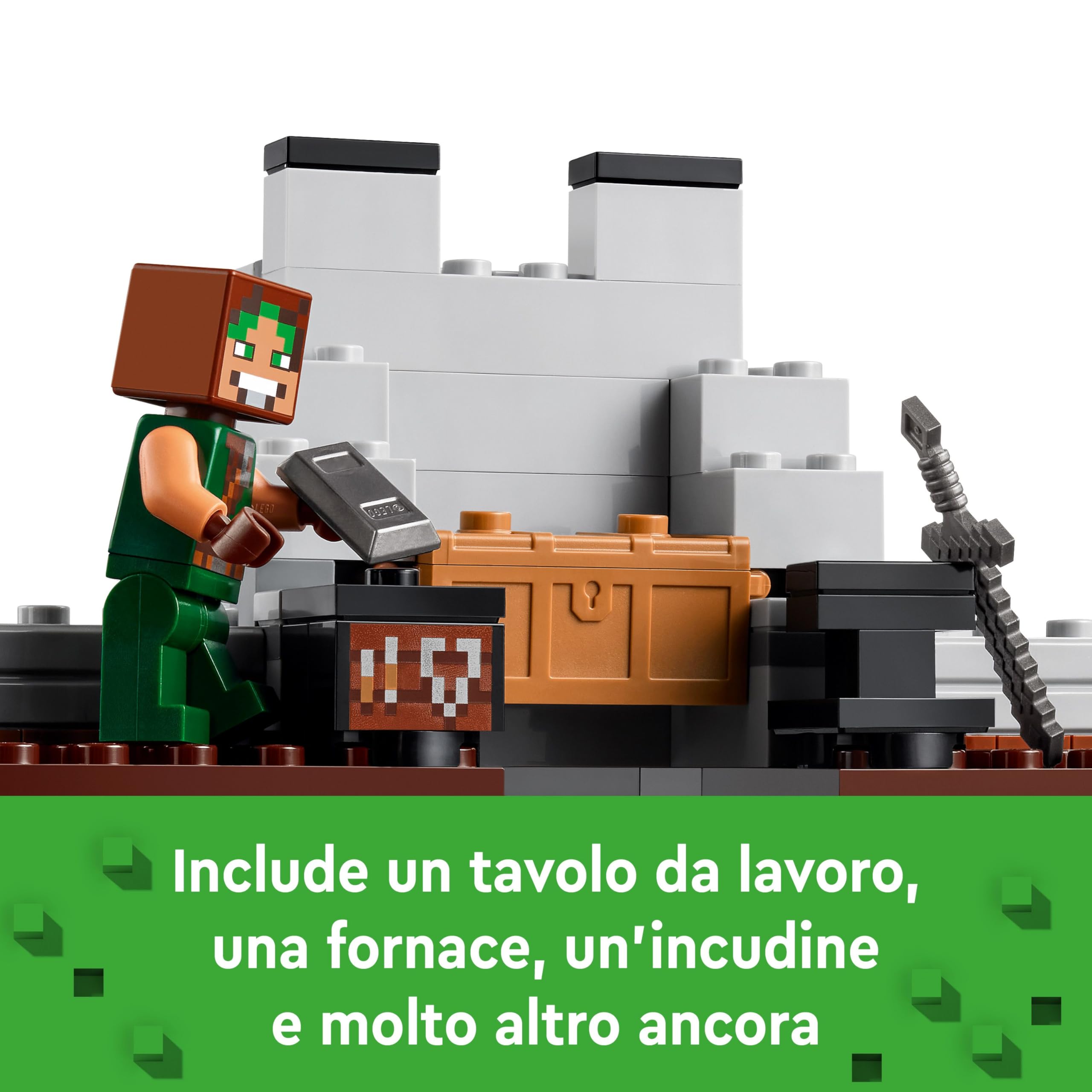 LEGO Minecraft Il Castello del Lupo Giocattolo con Personaggio, 2 Figure di Scheletro, 2 Lupi e Accessori tra cui un Tavolo da Crafting - Regalo per Gamer, Bambini e Bambine da 8 Anni - 21261