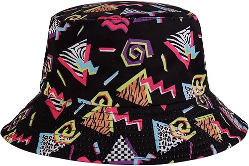 Miniatura 24 de Sombrero de pescador retro de los años 80 y 90 para mujeres y hombres, sombrero de pescador de moda, plegable, accesorios para rave, sombrero de