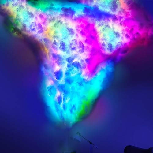 Kit de luces LED 3D Thundercloud de algodón, sincronización de música, multicolor, cambiante, atmósfera, lámpara creativa de nube de trueno, lámpara