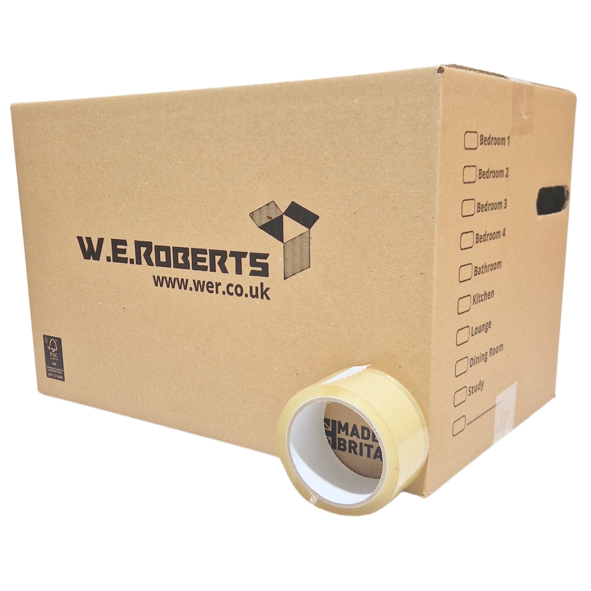 W.e. Roberts 25 Large Strong Cardboard House Moving Boxes With Carry Handles And Room ListRemoval Packing Boxes Boxes For Moving from B&Q