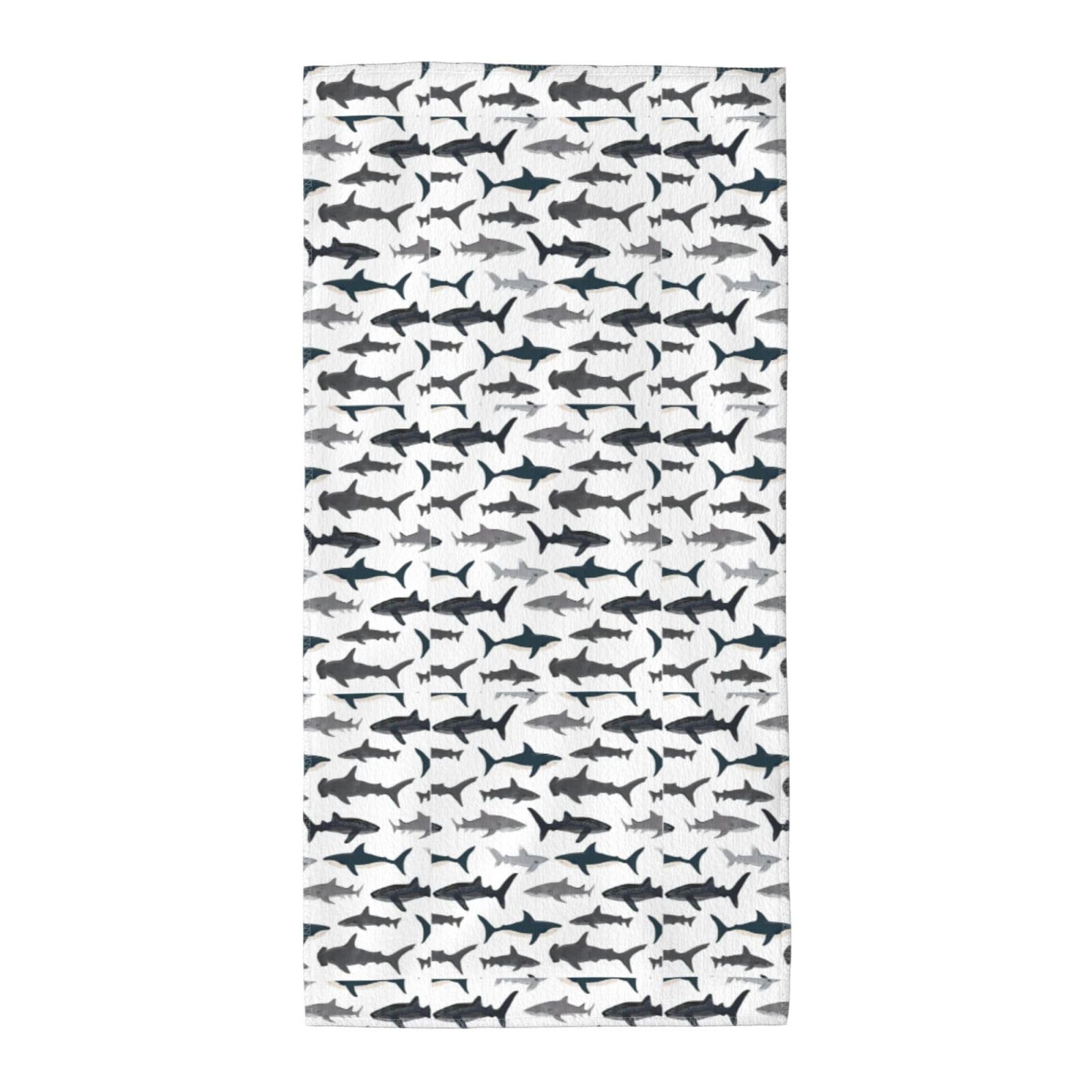WYCZHY Fish And Shark Printed Quick Dry Beach Towel For Camping Travel Vacation
