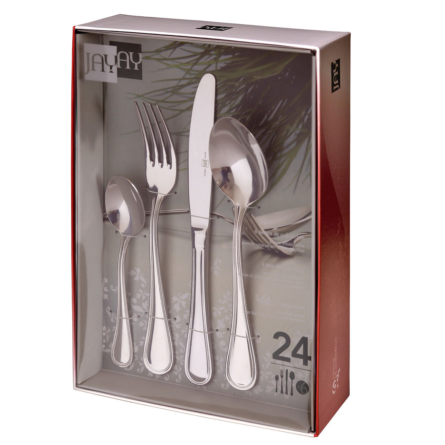 Jay Set de cubertería con 24 Piezas, 2,8 mm, Centimeters