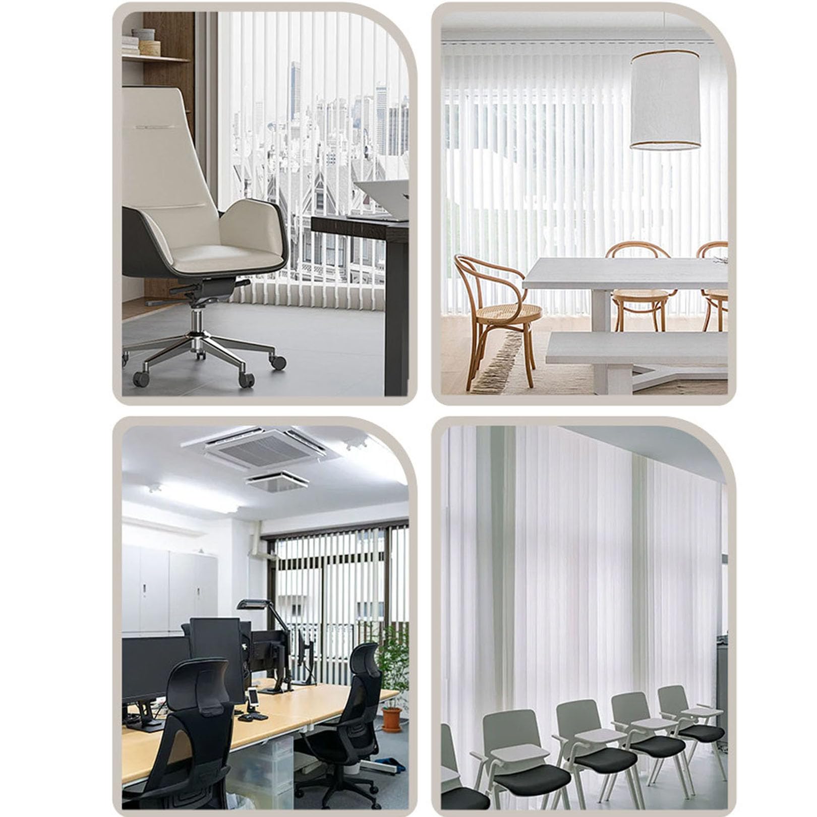 Tenda a Strisce Verticali con Bande in Tessuto 89 MM,Veneziane da Interno,Tende Lamelle Verticali Oscuranti,Isolate Termicamente,per Porte Scorrevoli,Personalizzabili (165cm x 95cm)