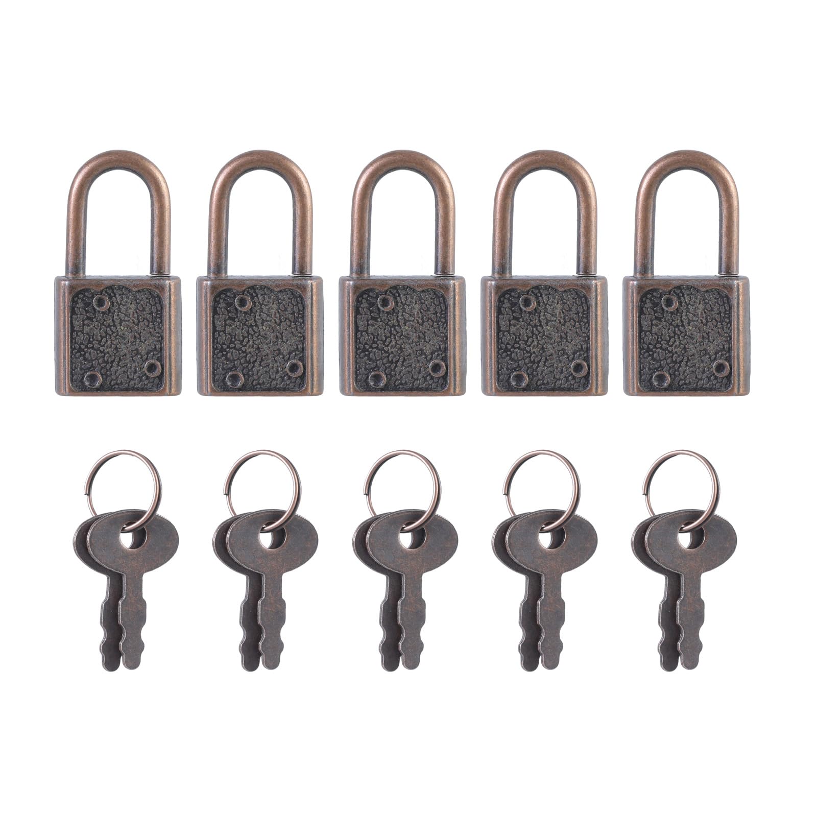 5Pcs Small Luggage Box with Zincs Alloy Padlock Portable Suitcases Locker Securing Suitcases Locker Hardware Zincs Alloy Padlock for Notepad Diaries