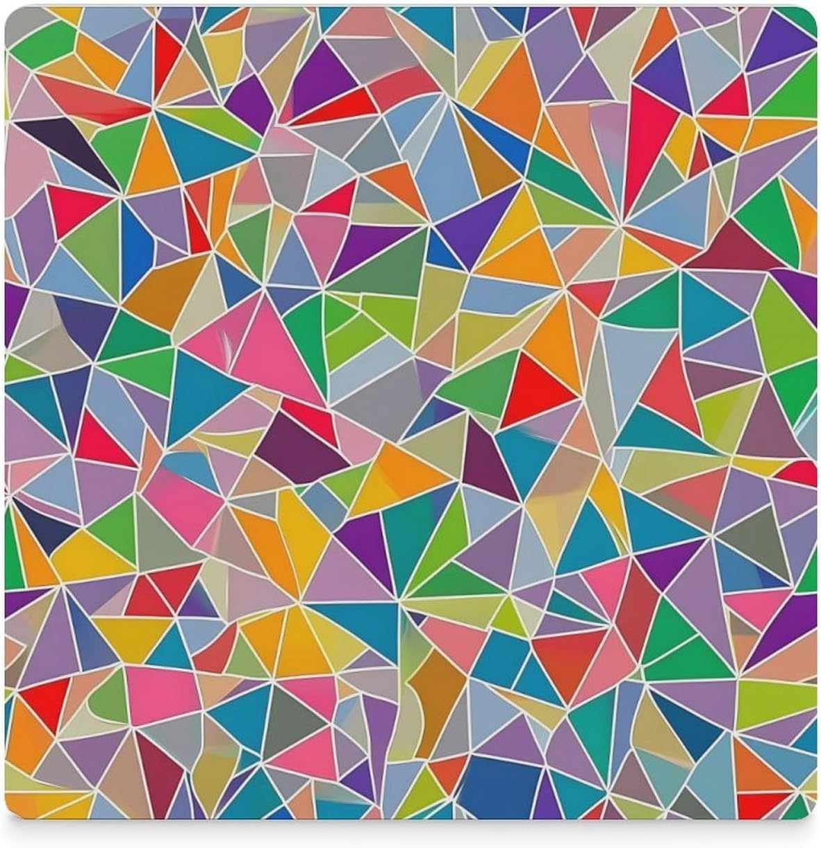 Bunch of Triangles Funny Ceramic Coasters for Drinks Absorbent Cup Holder Tabletop Protector with Cork Base