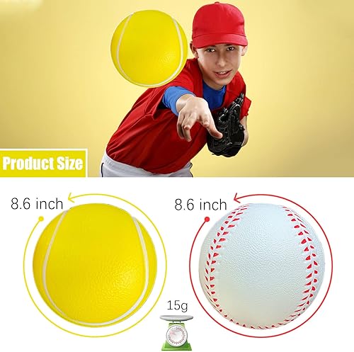 Miniatura 2 de GKK Pelotas de béisbol de espuma, paquete de 12 pelotas de béisbol suaves para jóvenes y adolescentes, pelotas de entrenamiento de espuma para