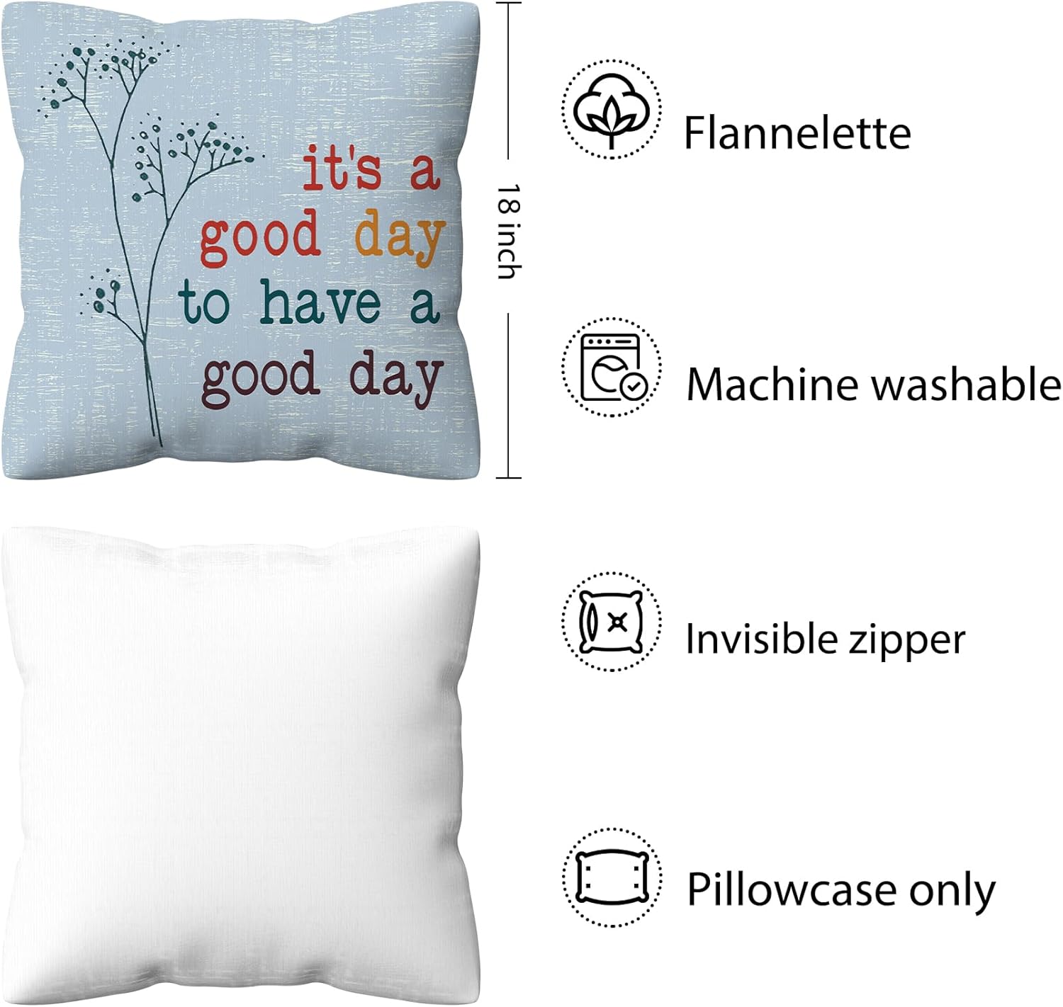 kdqua Positive Motivational Pillow Covers 18x18, Inspirational Blessed Throw Pillow Covers for Home Office Kids Room Playroom Nursery Room Decor, Positive Gifts for Women Coworker Mom Aunt Teacher - Image 6