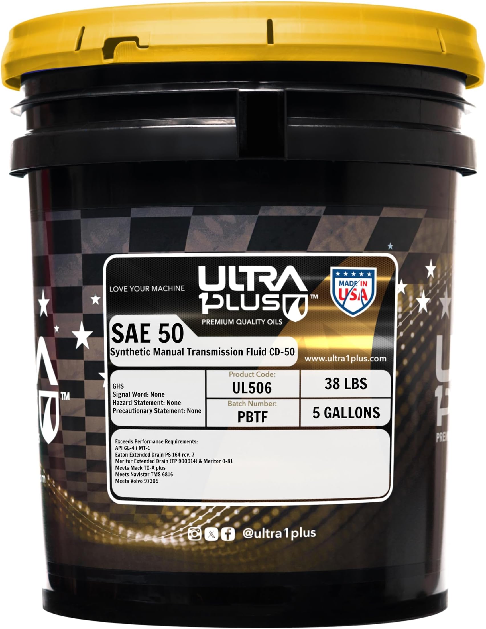 ULTRA 1PLUS SAE 50 Full Synthetic Manual Transmission Fluids (CD-50) (5 Gallon Pail)