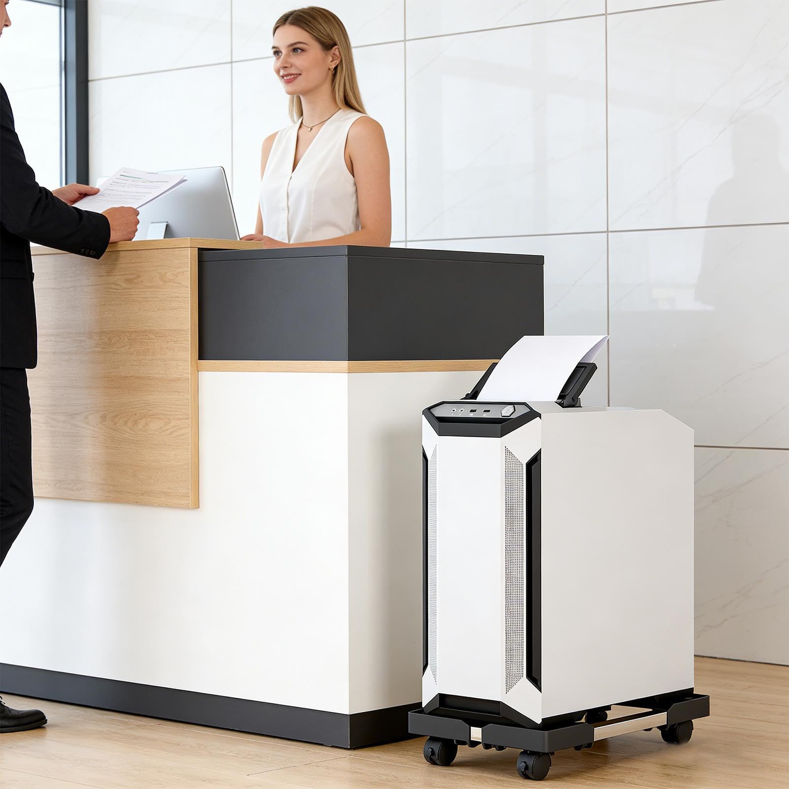Soporte Móvil para CPU Telescópico Impermeable | Soporte Móvil Para Almacenamiento De CPU para Sala de Estar Sala de Reuniones Apartamento Planta Puerto y Maleta
