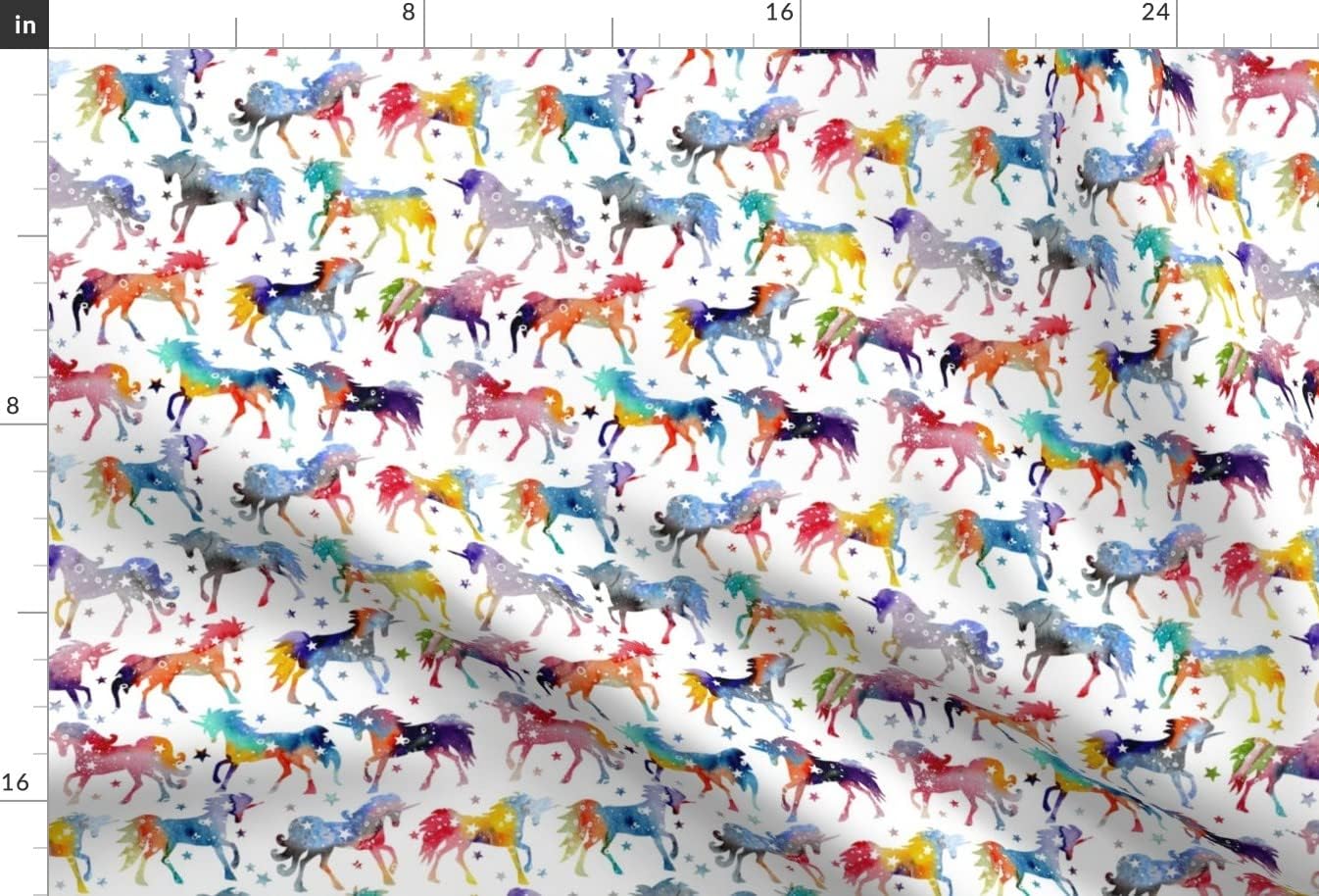 Spoonflower Fabric - Unicorns, Space, Galaxy, Rainbow, Fantasy, Magical, Fairy Tale Printed on Minky Fabric by The Yard - Sewing Baby Blankets Quilt Backing Plush