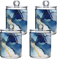 Vista 32 de Dragonfly Flowers 21214450 - Dispensador de soporte Qtip con tapas, contenedores de almacenamiento de plástico, organizador de recipientes de baño