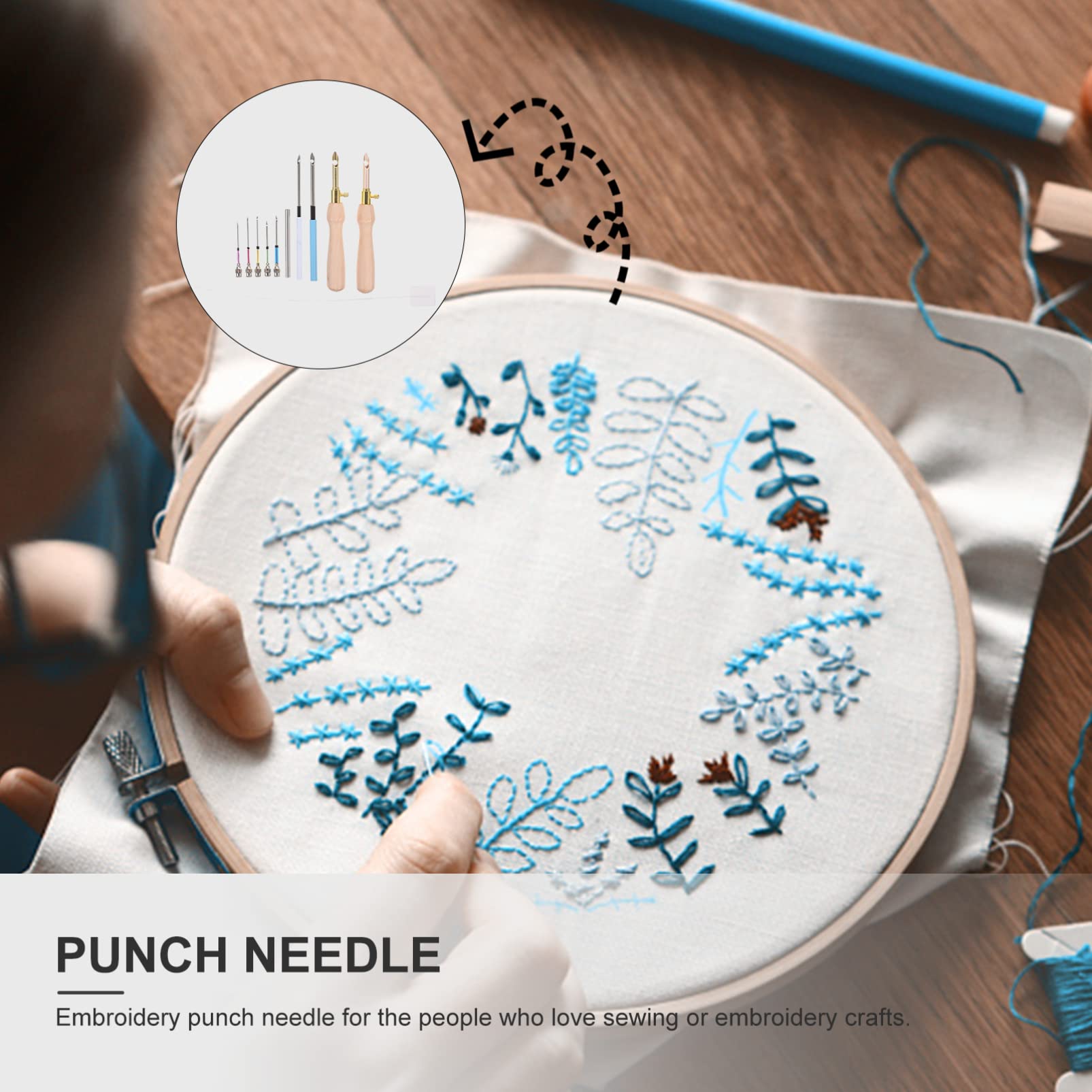 Ciieeo 4sets Aghi Magici per Ricamo Strumenti di Punch Needle per Progetti di Cucito Creativo per Embellire Tessuti e Decorazioni Fai Te