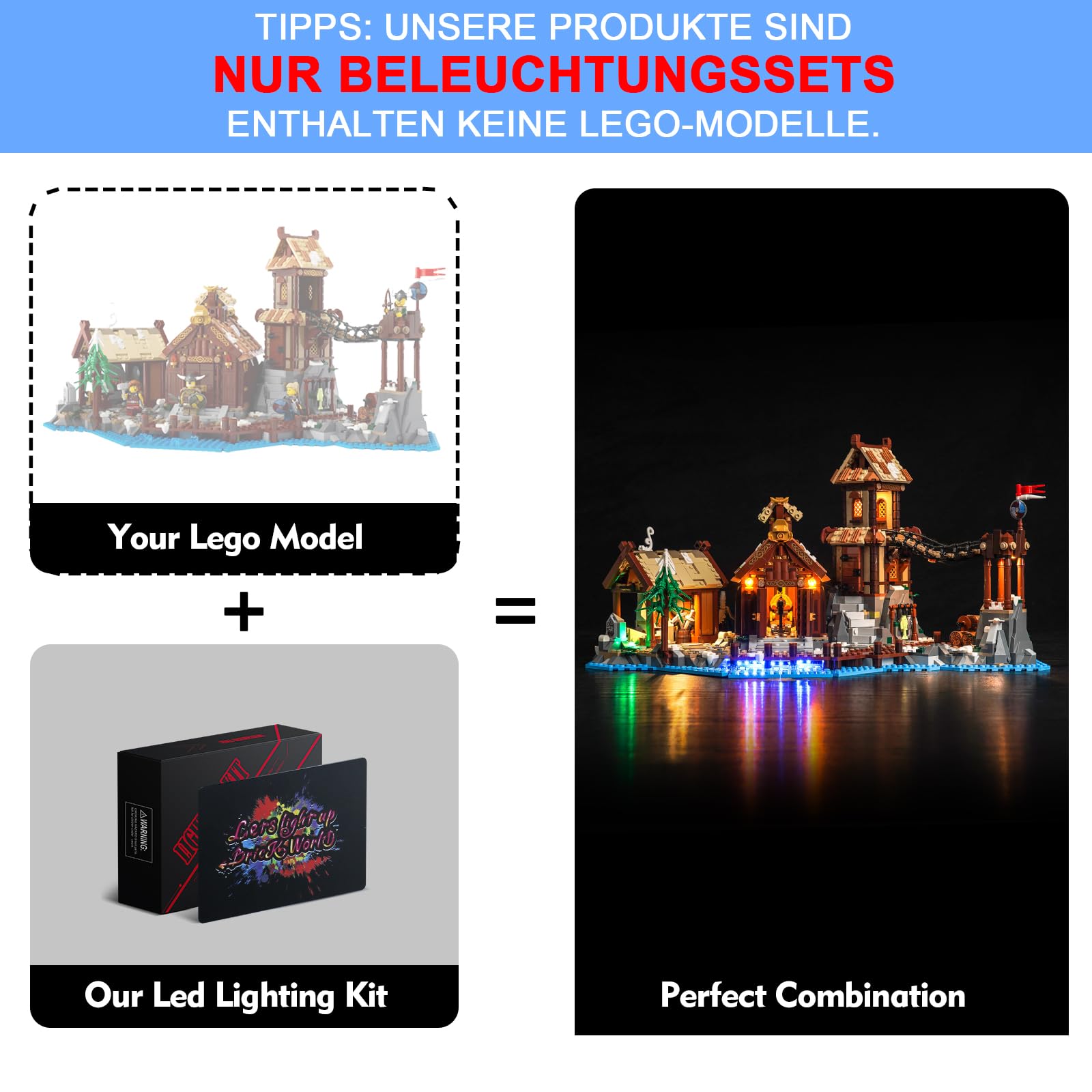 Light Kit for Lego Viking Village 21343, Lighting Set for Lego 21343 Viking Village, Not Include Models - Image 2