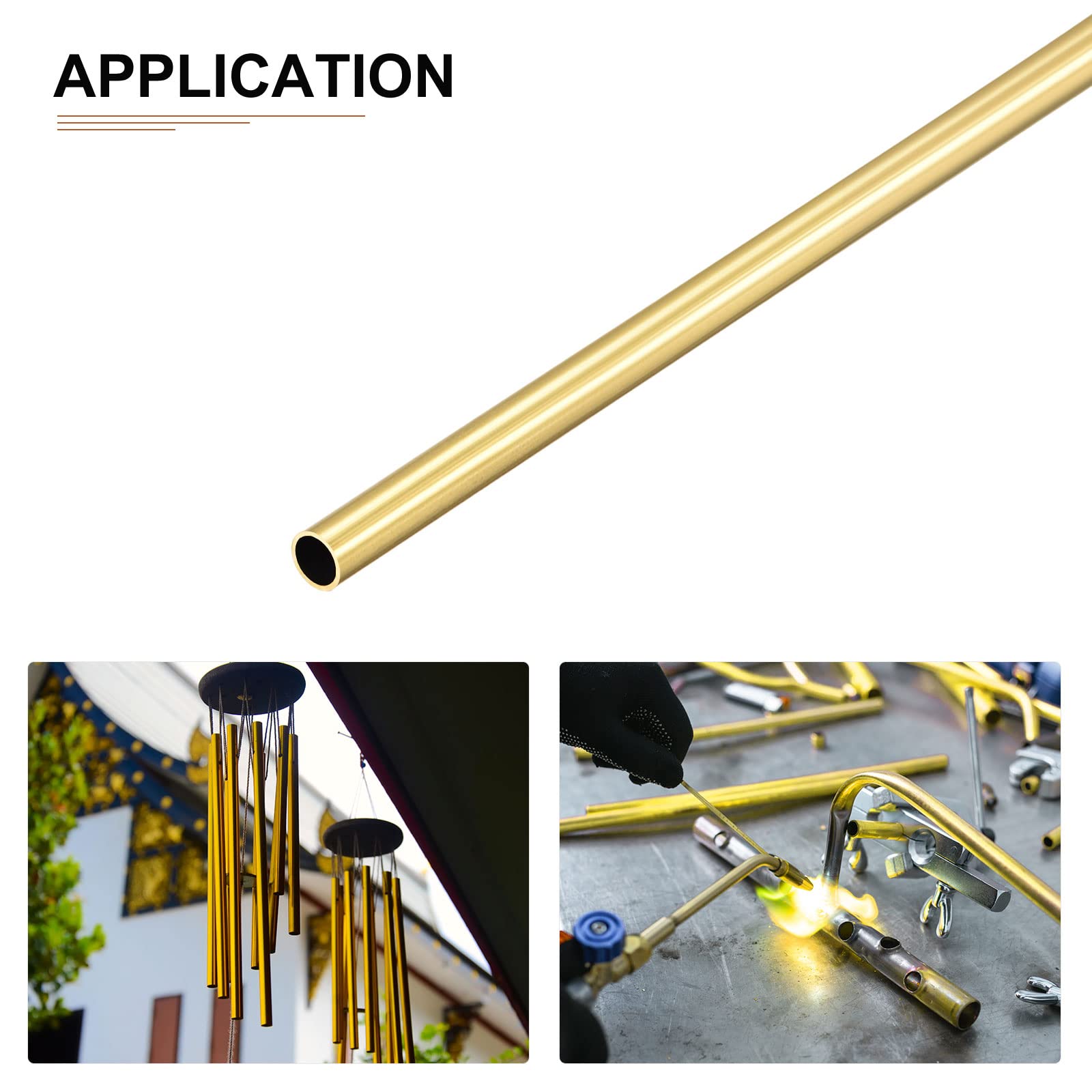 Tube Laiton 6mm X 0.5mm X 300mm - Lot De 4 Pièces - Idéal Bricolage, Modélisme Et Décoration - Métal Rond Doré