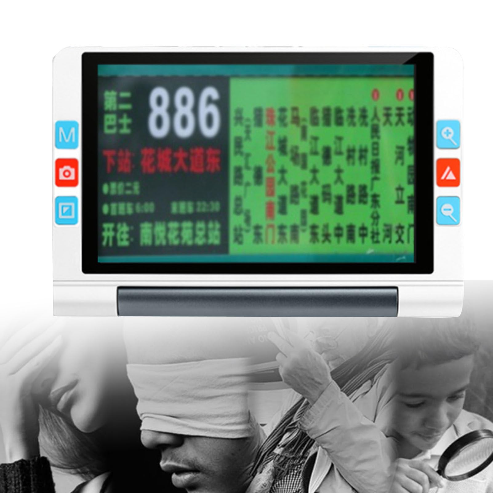 Cyfrowe pomoce odczytu wielbłędnego wideo, przenośna 8-calowa elektroniczna lupa, ręczne do ładowania pomocy widzenia dla niskiego widzenia, z 2x-20X LCD Zoom HDMI i AV wyjściowe 26 kolor,White