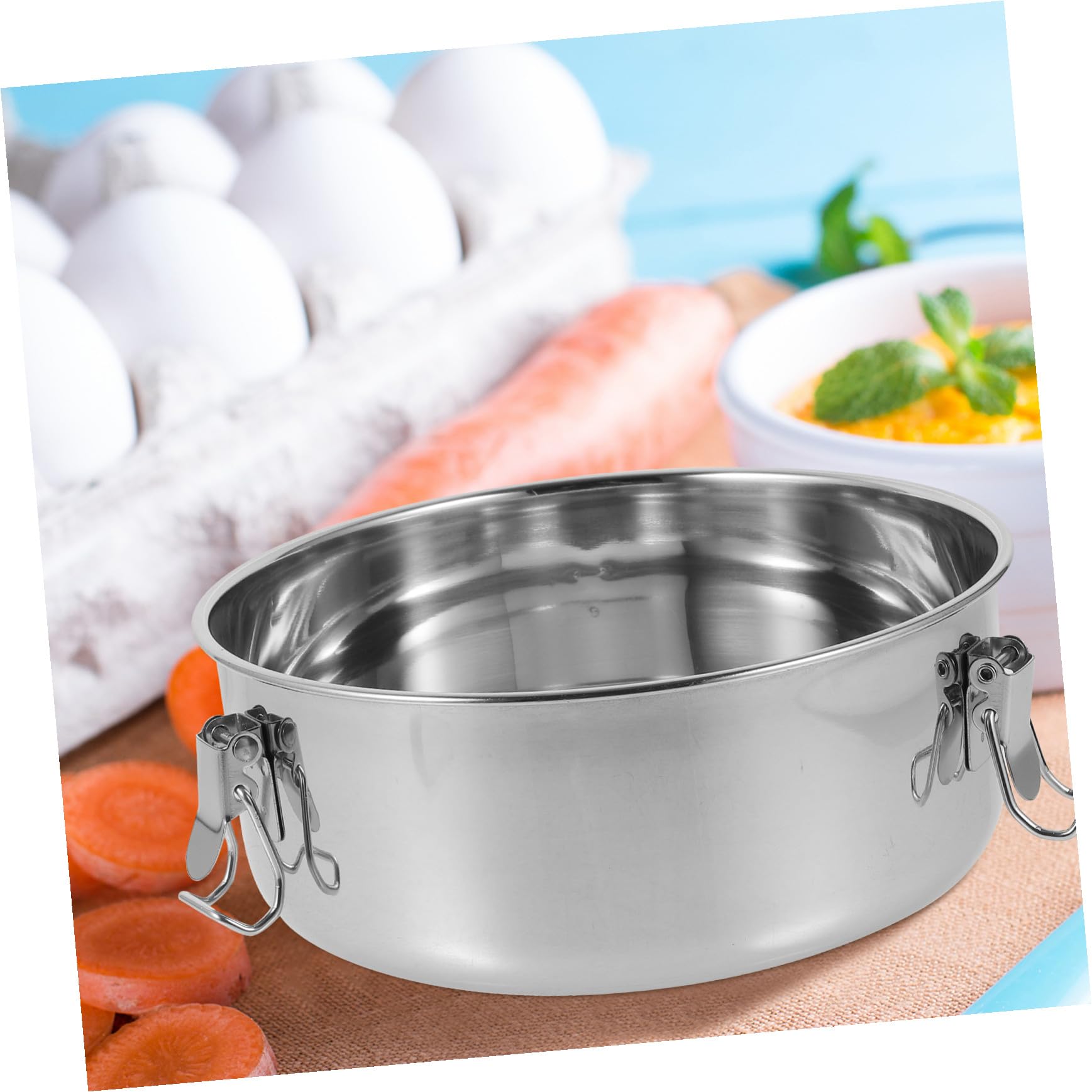 Molde para Hornear de Acero Inoxidable Plata para Flan con Asa