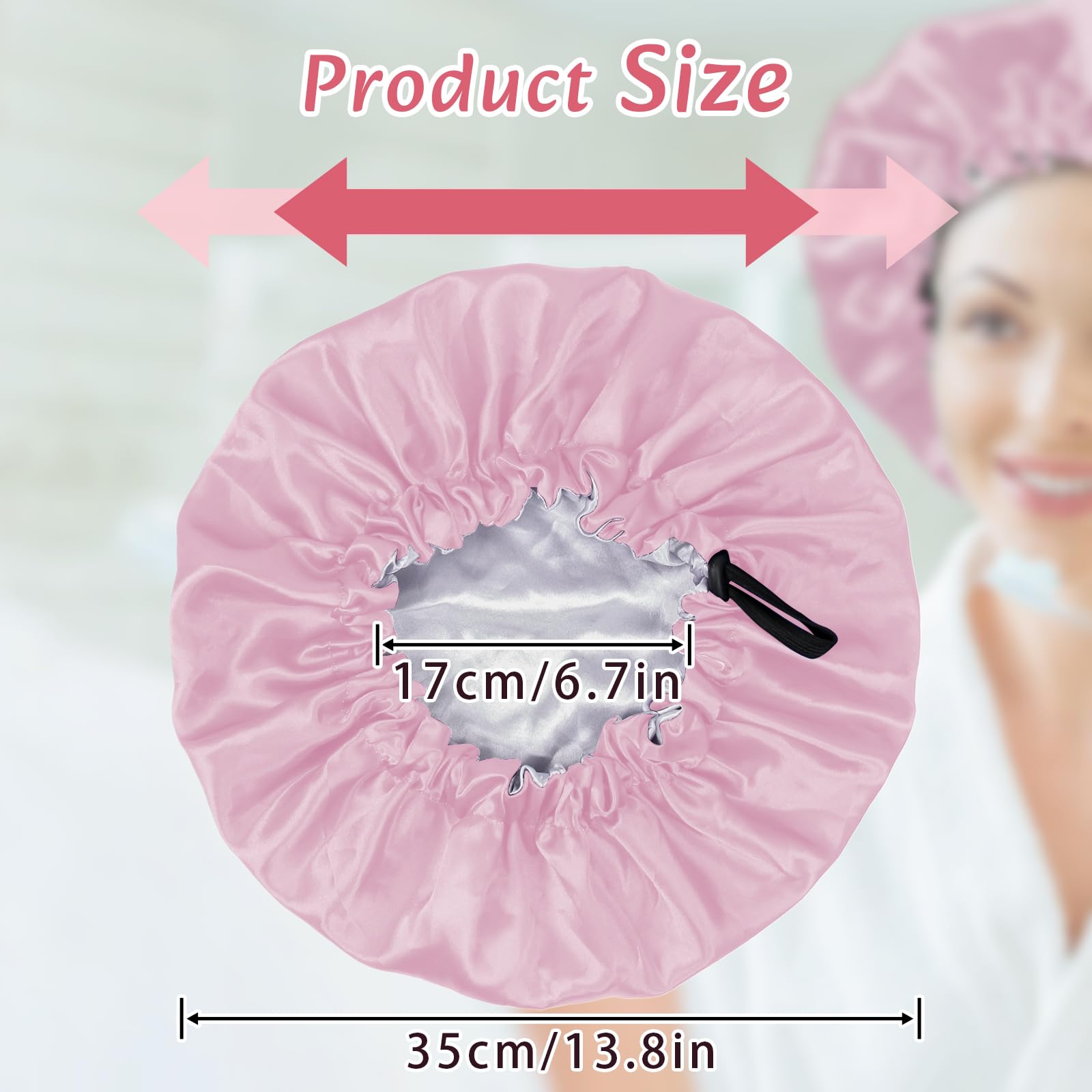 Euqvunn 2 Pezzi Cuffia Seta Capelli Notte, Regolabile con Ampia Fascia Elastica, Doppia Faccia a Due Colori Cuffia Seta Capelli Ricci, Adatto Protezione per Capelli Lunghi/Ricci