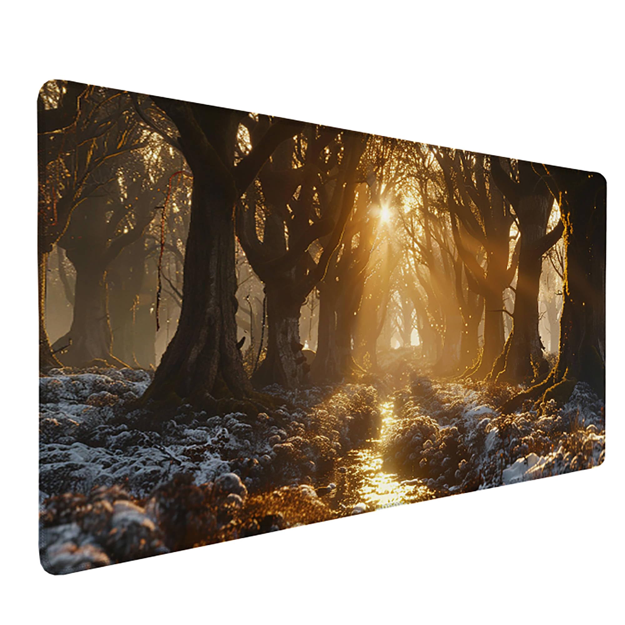Żółta podkładka pod mysz XXL, podkładka na biurko, 1200 x 600 cm, szyte krawędzie, gumowa podstawa, światło słoneczne, podkładka pod mysz dla graczy, stabilna przyczepność na gładkich powierzchniach,