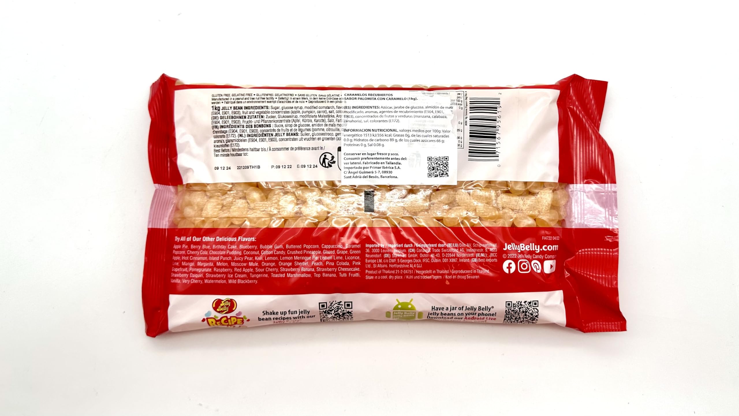 JELLY BELLY, grageas con sabor a palomitas de caramelo 1KG