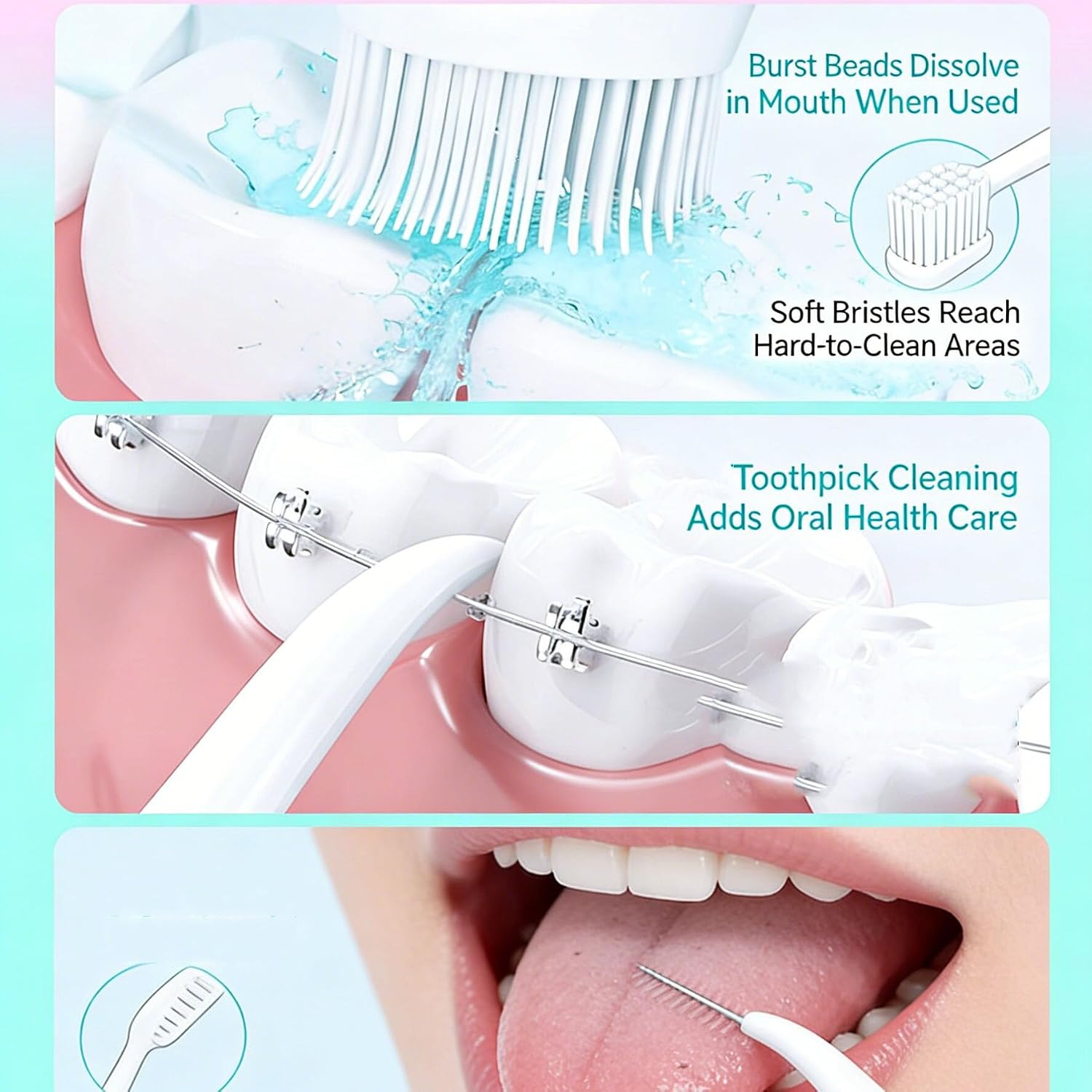 Mini Disposable Toothbrush Set, 24-Pack, Multiple Flavors, Individually Wrapped (Mixed Flavors) image 3