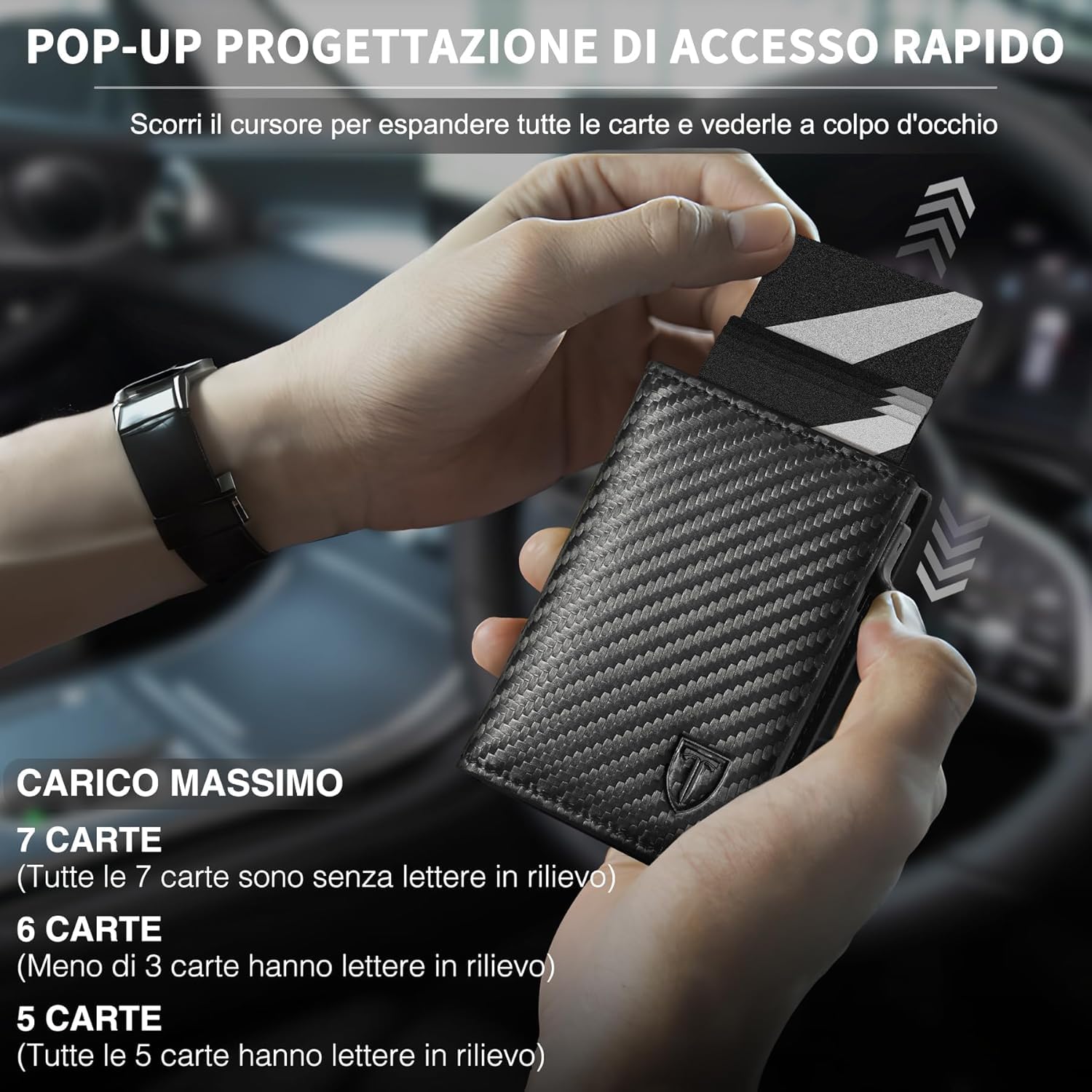 TEEHON Portafoglio Uomo Slim con Chiusura Magnetica & Protezione RFID | Piccolo Pelle Porta Carte di Credito Uomo con Portamonete | Portafogli Uomo Pop-up Carte Scatola Regalo Nero