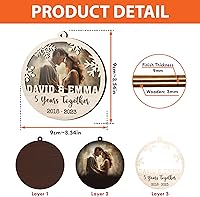 Vista 34 de V VIBEPY All Over Printed, Personalized Couple Ornaments, Christmas Ornaments, Wedding Ornaments, 3.5 Inches 3 Layer Ornaments, Gift for Your