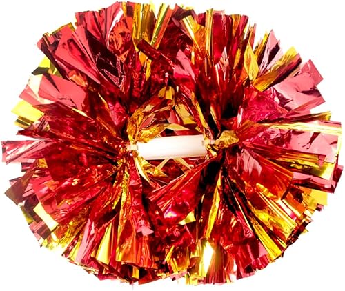 Miniatura 16 de Hooshing - Paquete de 2 pompones de animadora con mango tipo bastón, pompones para espíritu de equipo, deportes, bailes, animación, para niños, Negro