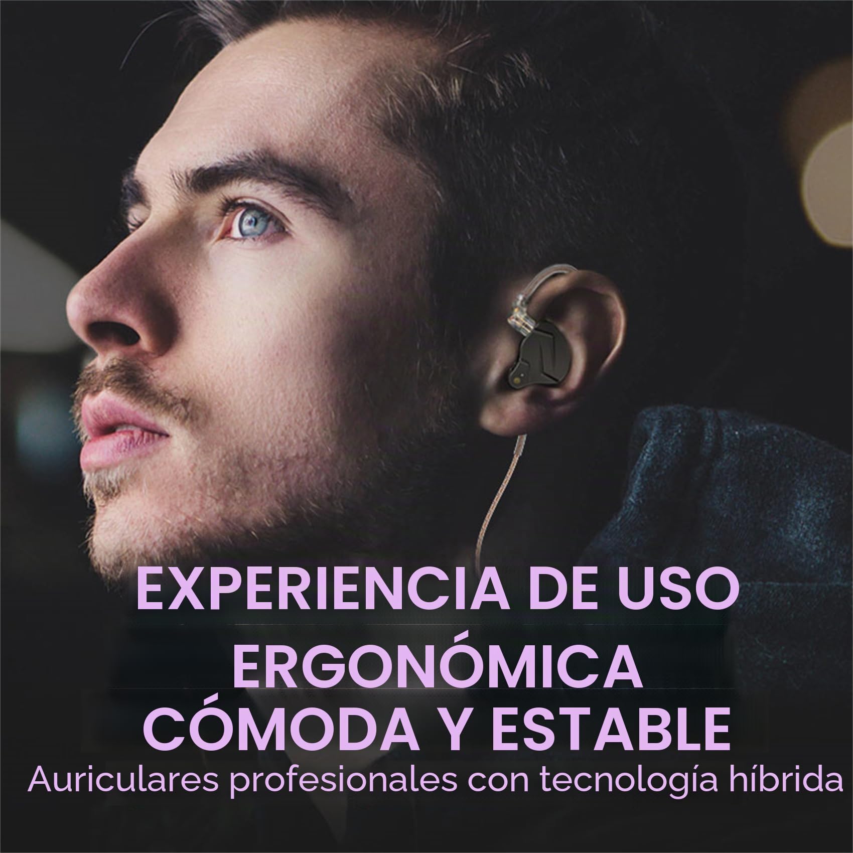 Yinyoo KZ ZSN Pro Auriculares intraurales Hybrid Dynamic Armature Aurices in Ear Monitor Dual Driver 1DD 1BA Basco Profundo Sound Earphones ergonómicos cómodos (Gris sin micrófono)