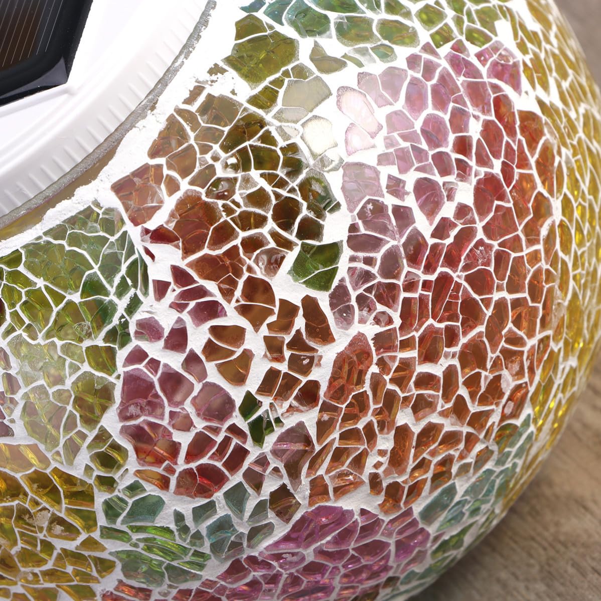 Cabilock Lampada Solare da Tavolo in Vetro Mosaico a Colori per Esterno