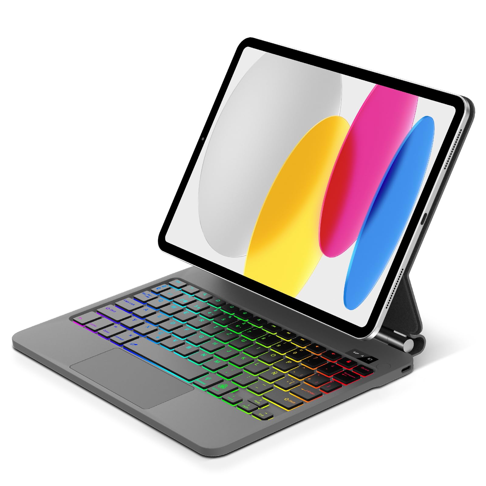 Teclado para iPad A16 11 Gen 2025/ iPad 10ª Gen 2022, Negro | Magic Keyboard para iPad 11 Generación A16, Español Ñ Trackpad Bluetooth Retroiluminado Teclado para iPad 10 Gen 10.9'' 2022