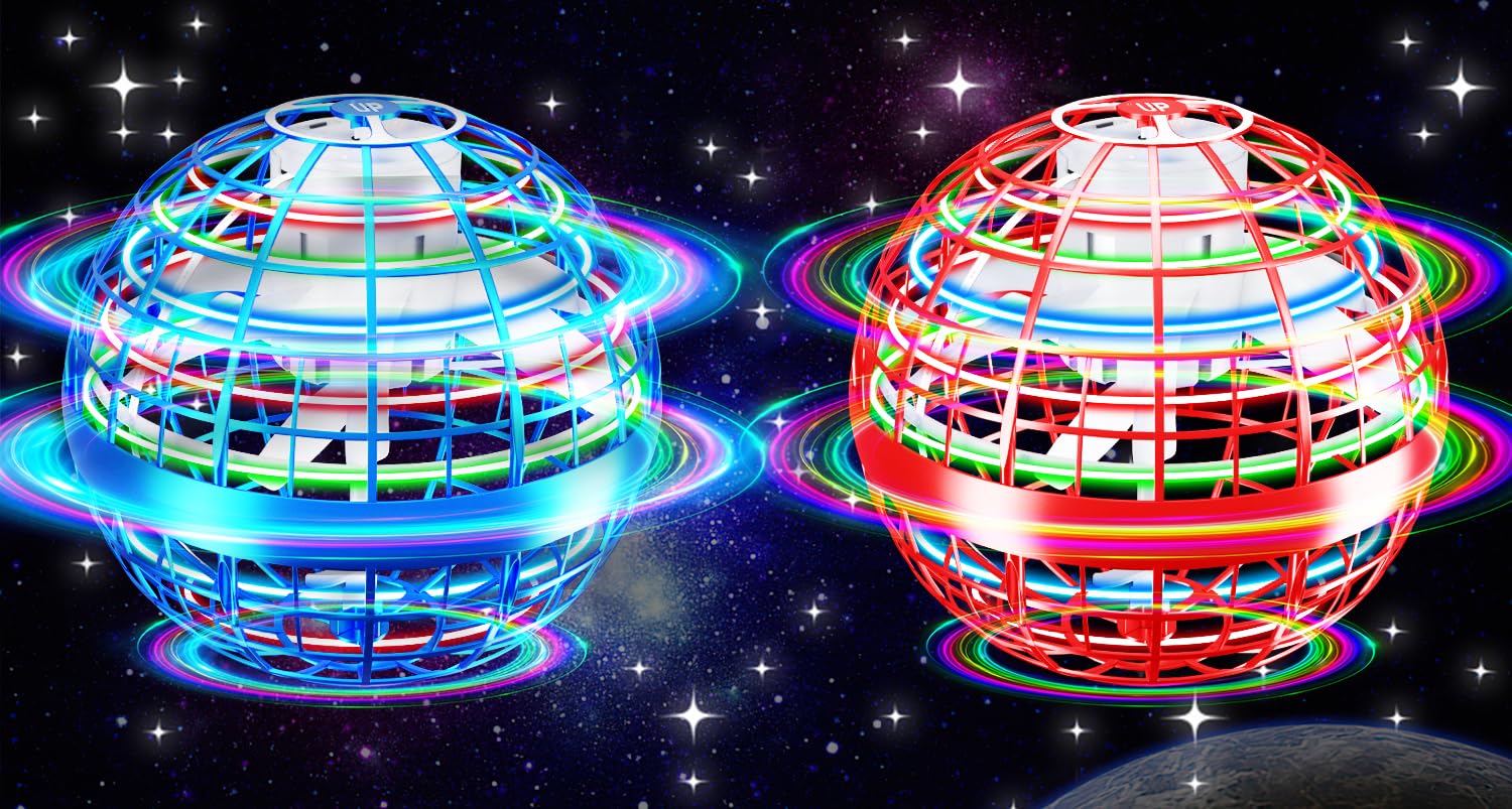 Vantexi Flying Orb Ball Toy,2026 Upgraded Parachute LED Light,Blue &amp; Red