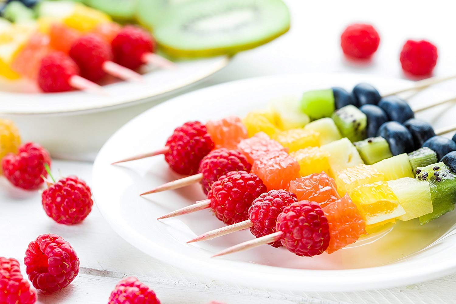 Perfectware Wooden 10" Natural Wooden Kabob Skewers for BBQ，Appetizers，Fruit，Cocktail，Kabob，Seafood. 10 inches x 11/64 Pointed Tip. Pack of 100 Skewers,PW Wrs100-100ct: Industrial & Scientific