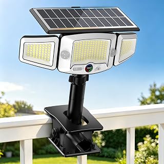 Clip en las luces solares al aire libre, 1500LM 231 LED luces de movimiento