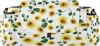 CUPADA Beautiful Sunflowers Universal Stroller Organizer with Cup Holders, Summer Vivid Flowers Stroller Organizer Bag and Removable Shoulder Strap Fits Most Baby and Pet Strollers