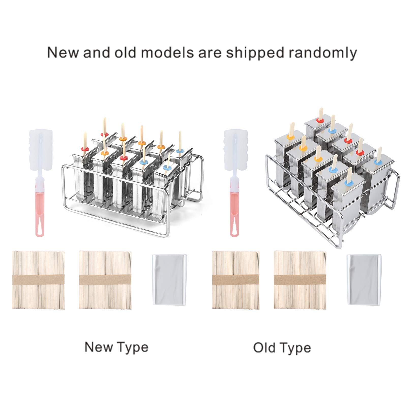 Molde para Paletas de Acero Inoxidable de Doble Ranura, Juego de 10 Moldes para Helado para Postres DIY, Perfecto para los Calurosos Días de Verano