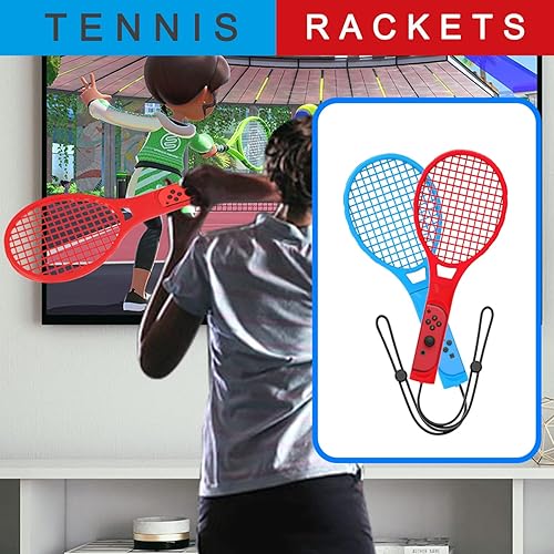 Miniatura 4 de Uxilep Switch Sports Accessories Bundle,10 in 1 Family Accessories Kit for Nintendo Switch Sports Games 2022Soccer Leg Straps,Mario Golf Clubs,Just