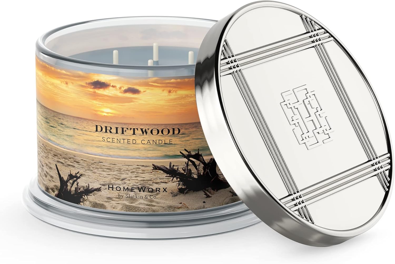 HomeWorx by Harry Slatkin 4 Wick Candle, 18 oz, Driftwood