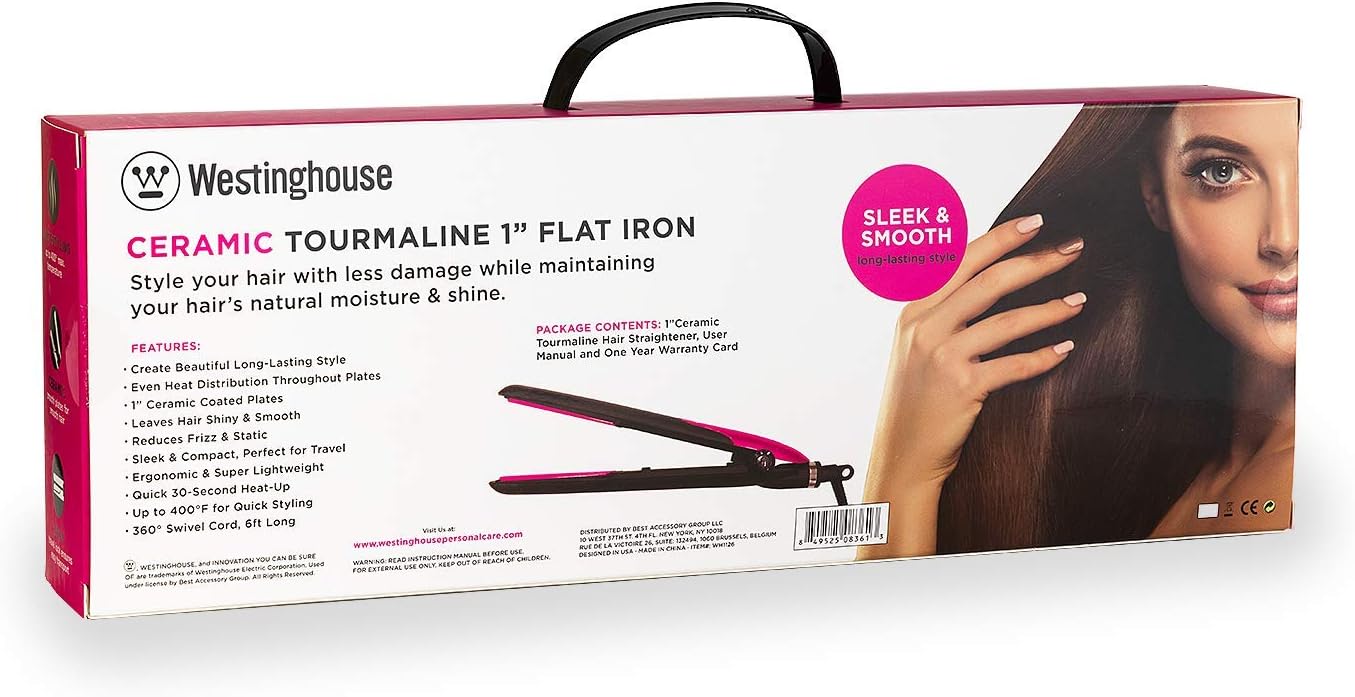 Amazon.com: Westinghouse - Alisador de cabello de cerámica turmalina 1 :  Belleza y Cuidado Personal